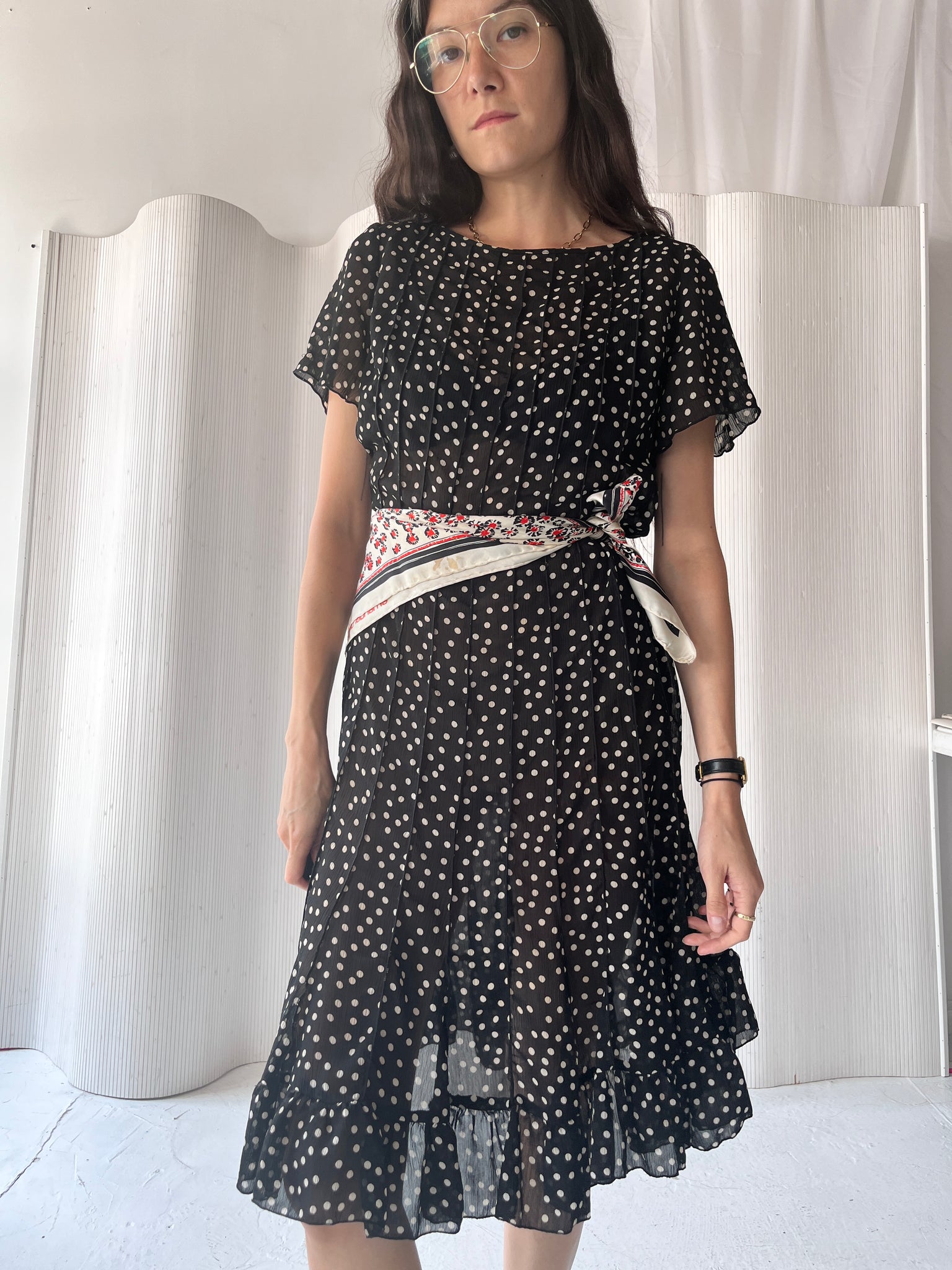 Polka dot sheer dress