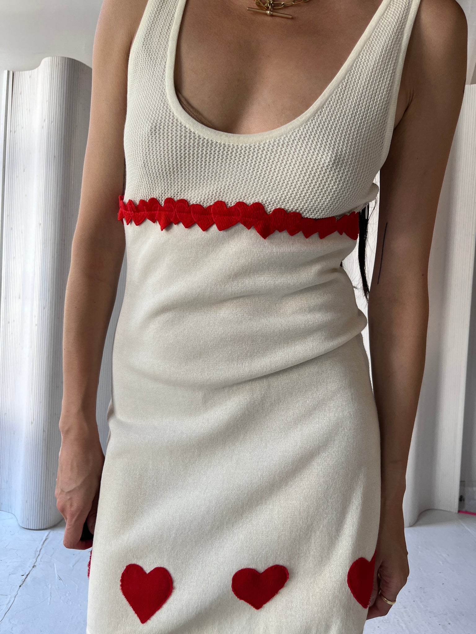 Giamba white & red heart dress