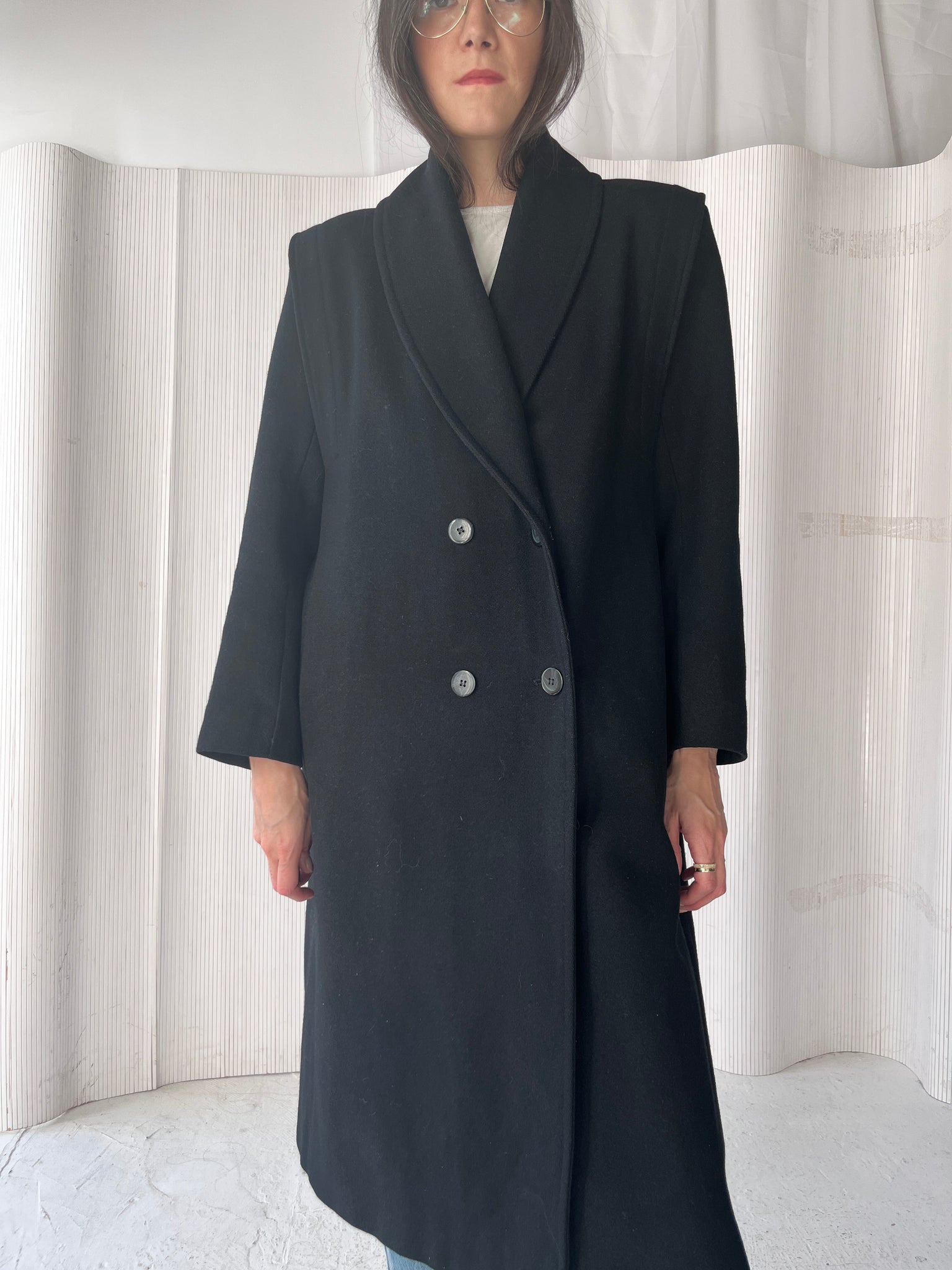 Black long wool coat