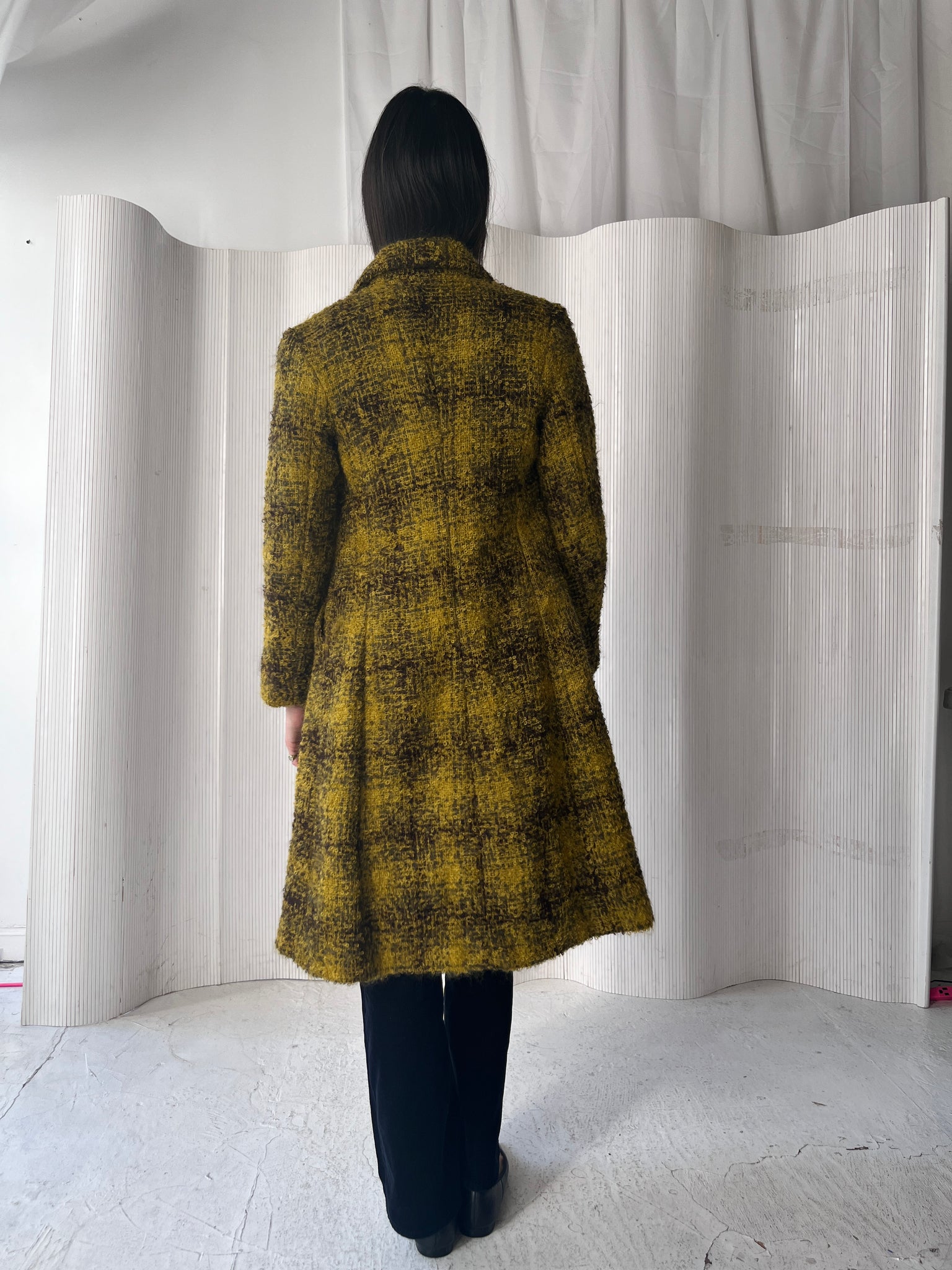 Agnes B Mustard Mohair Coat