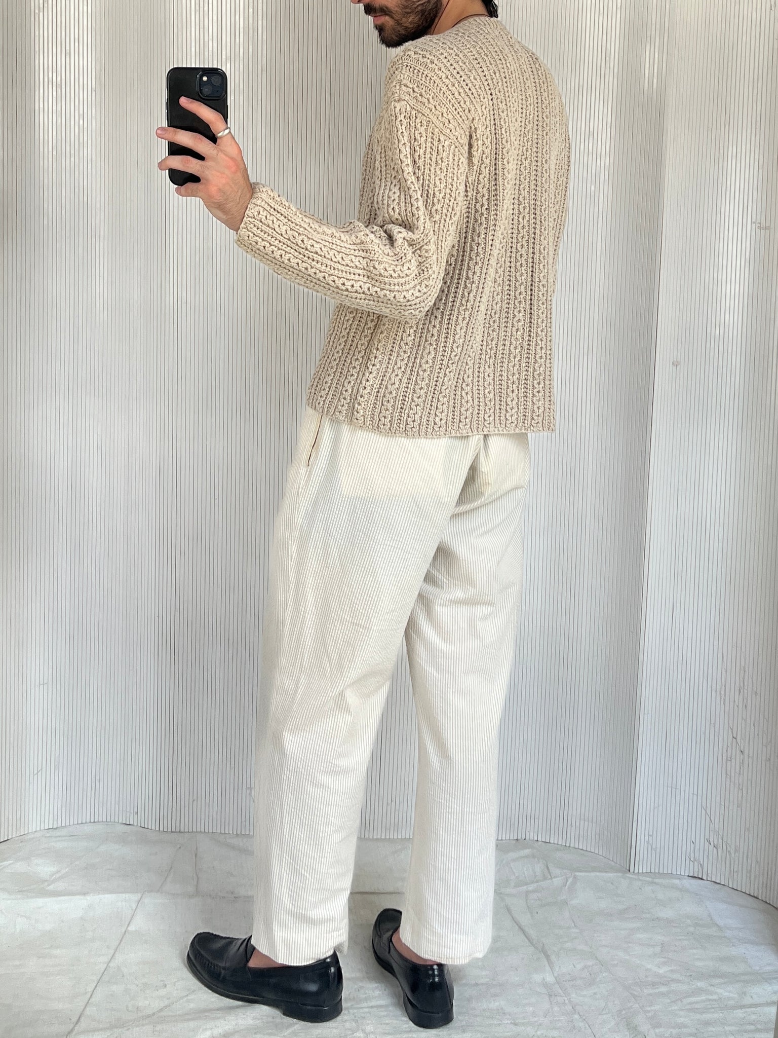 J.Crew Beige Linen and Cotton Sweater, M