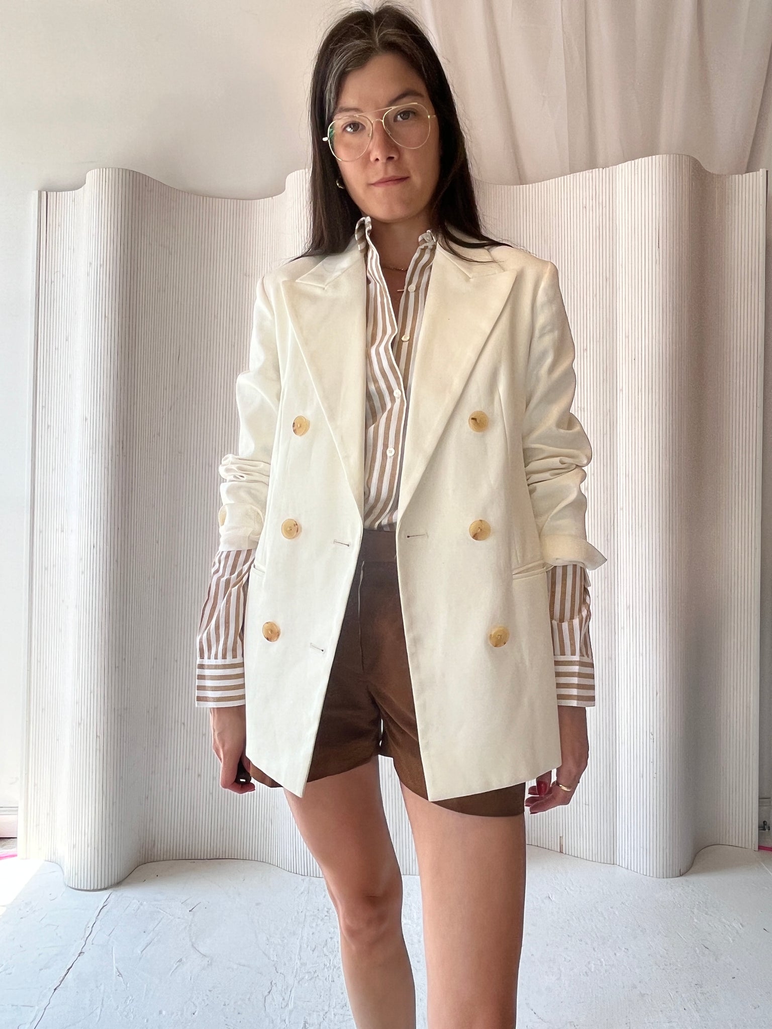 The Row white blazer