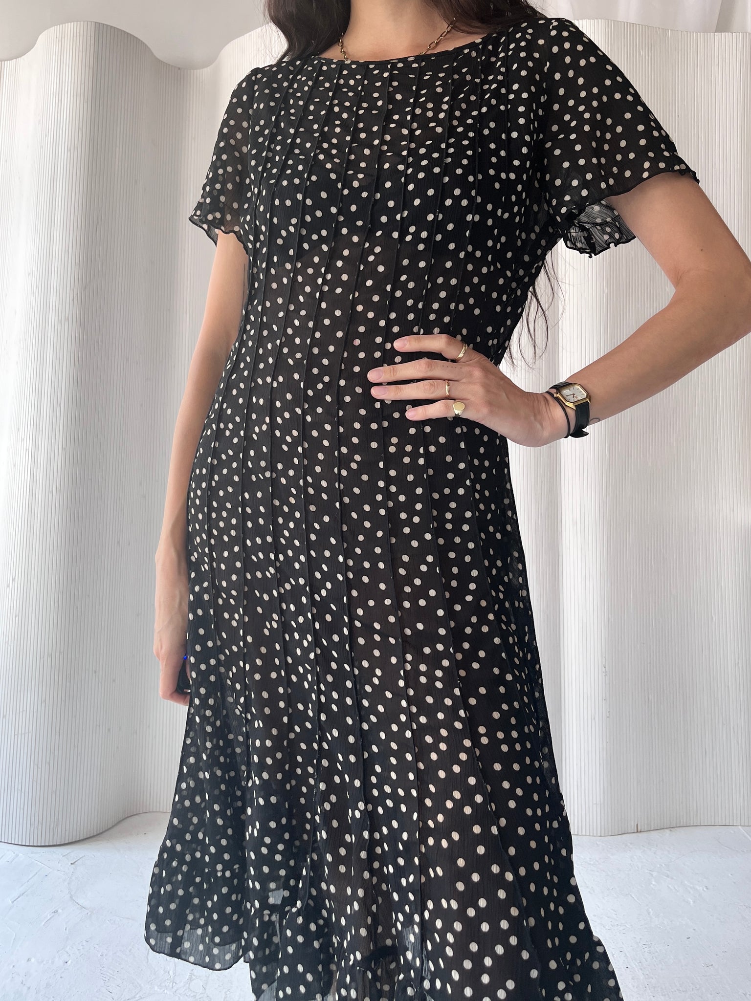 Polka dot sheer dress