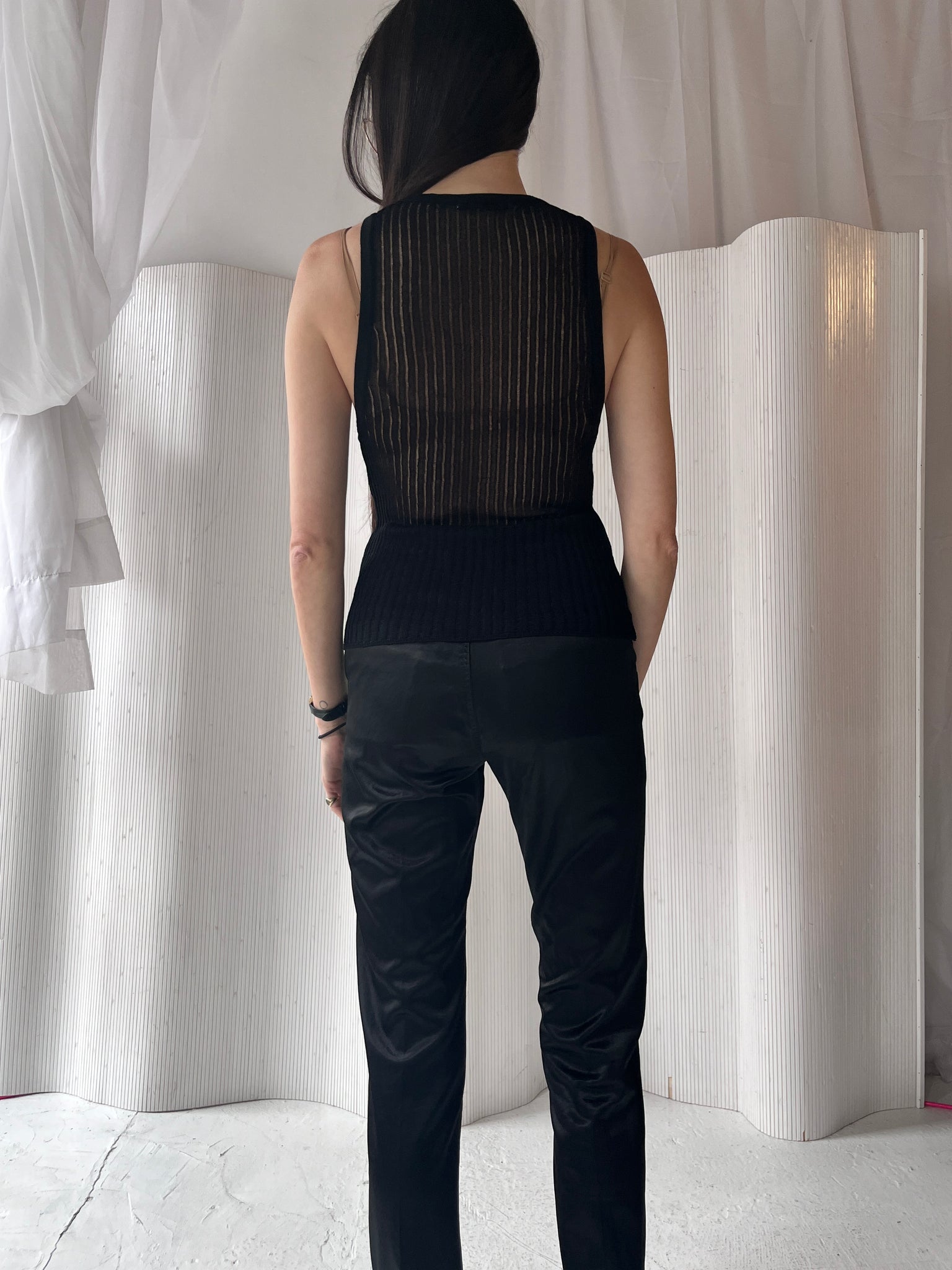 Black rib knit tank