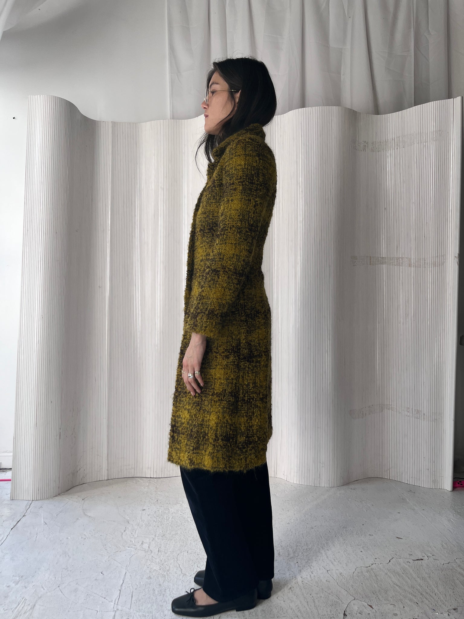 Agnes B Mustard Mohair Coat