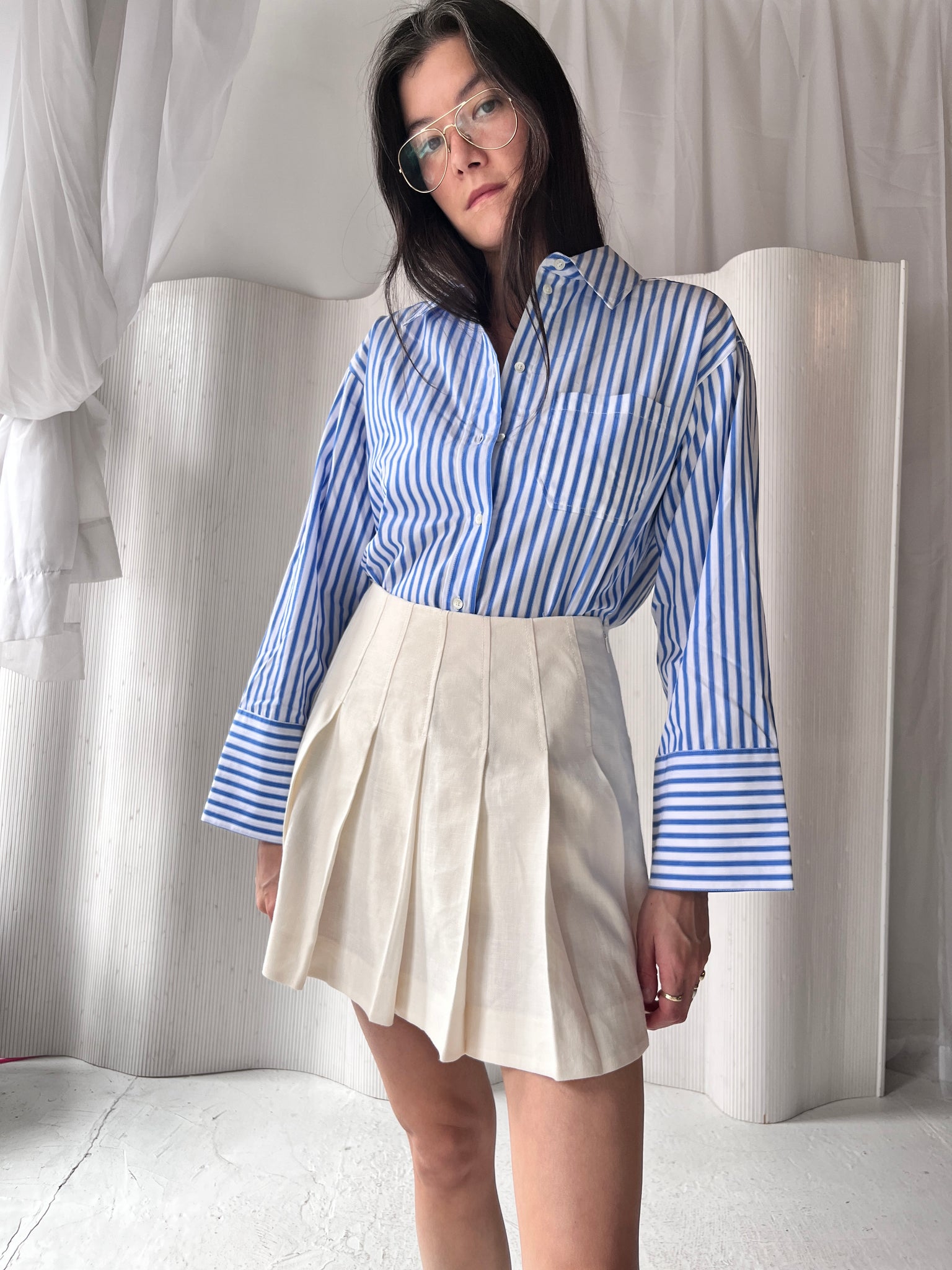 Sezane blue stripe shirt