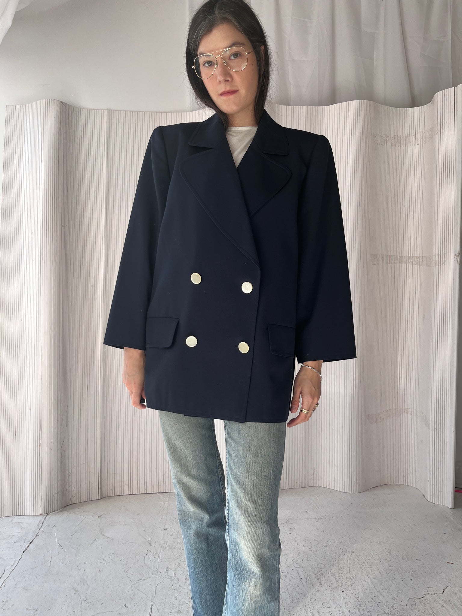 Valentino navy trapeze jacket