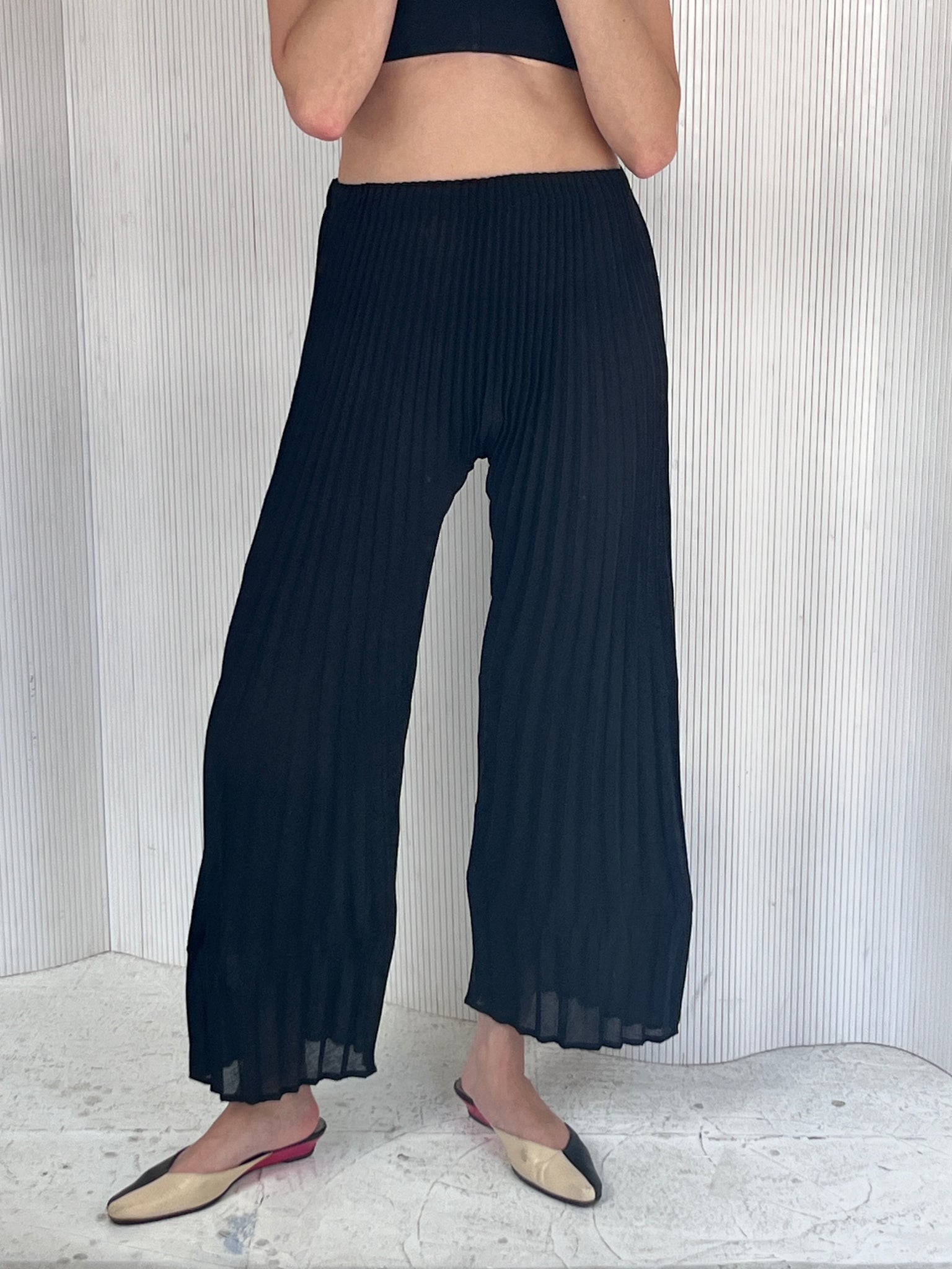 Issey Miyake Black Pleated Pant