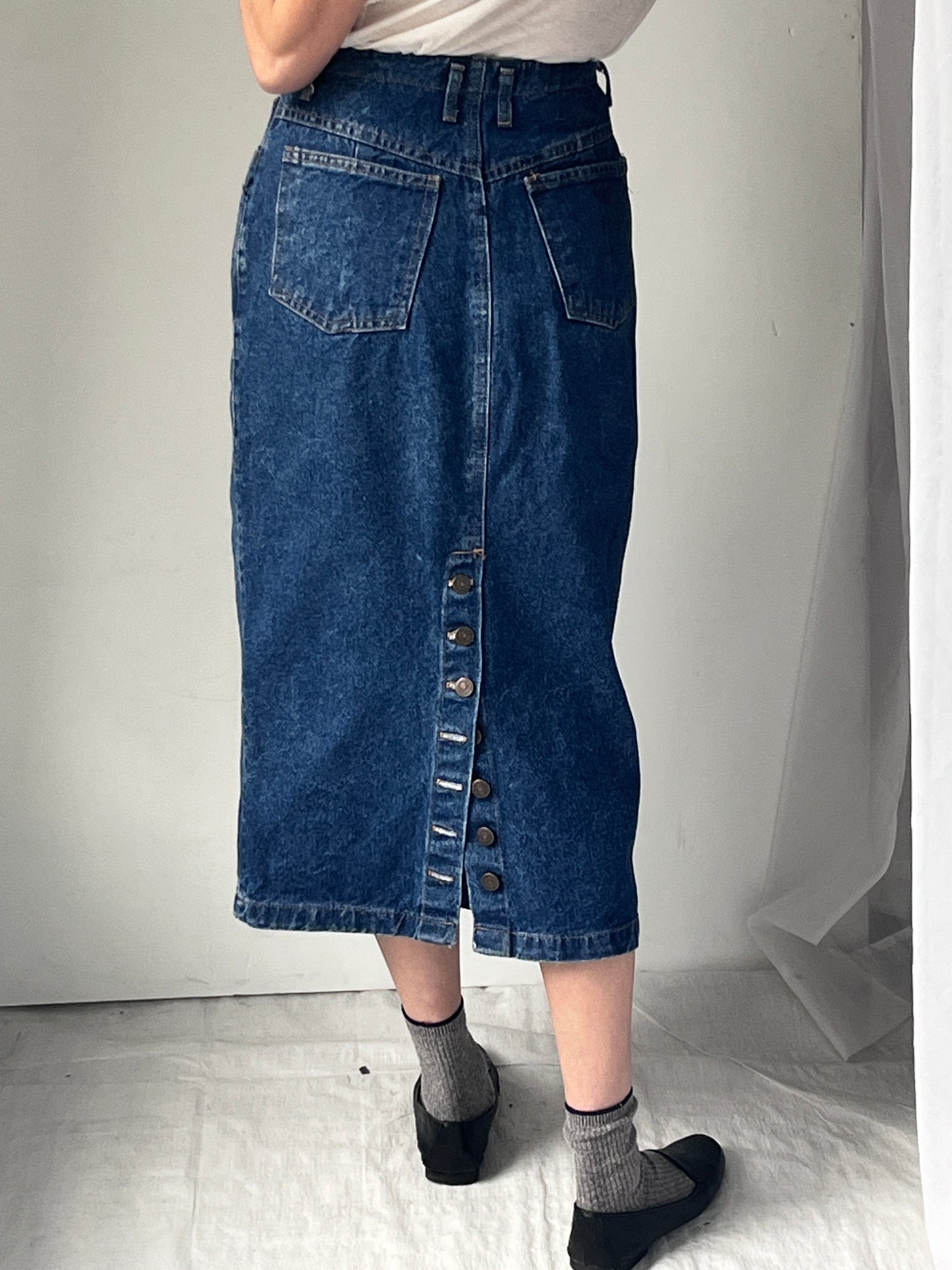 Vintage Gap Denim Skirt with Button Slit