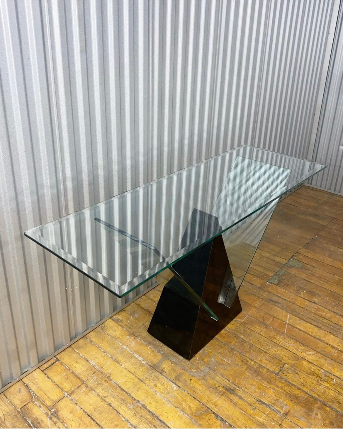 Post Modern geometric glass Console