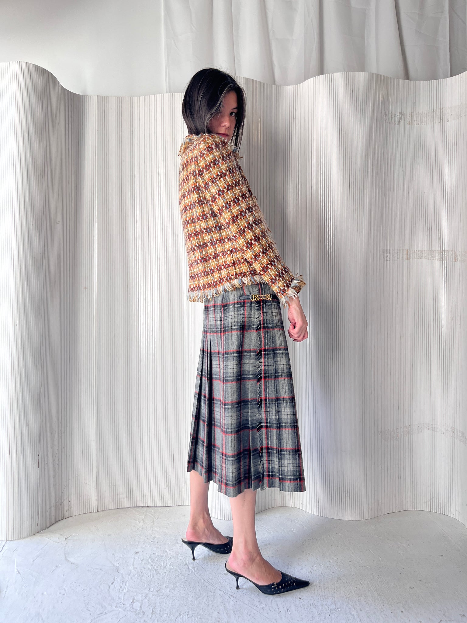 CELINE Plaid Skirt RTV