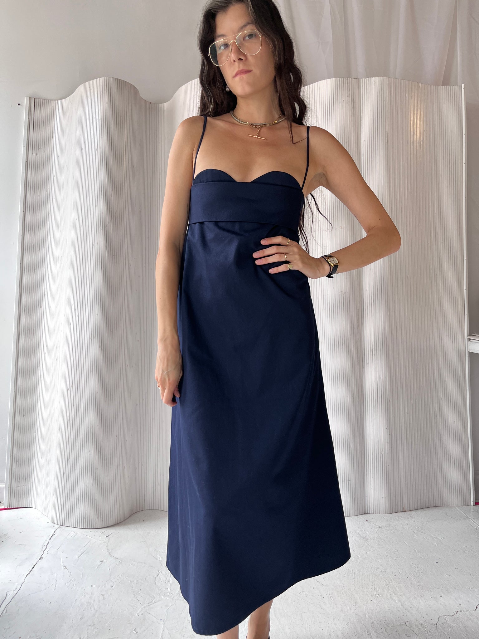 Toit Volant navy verona dress