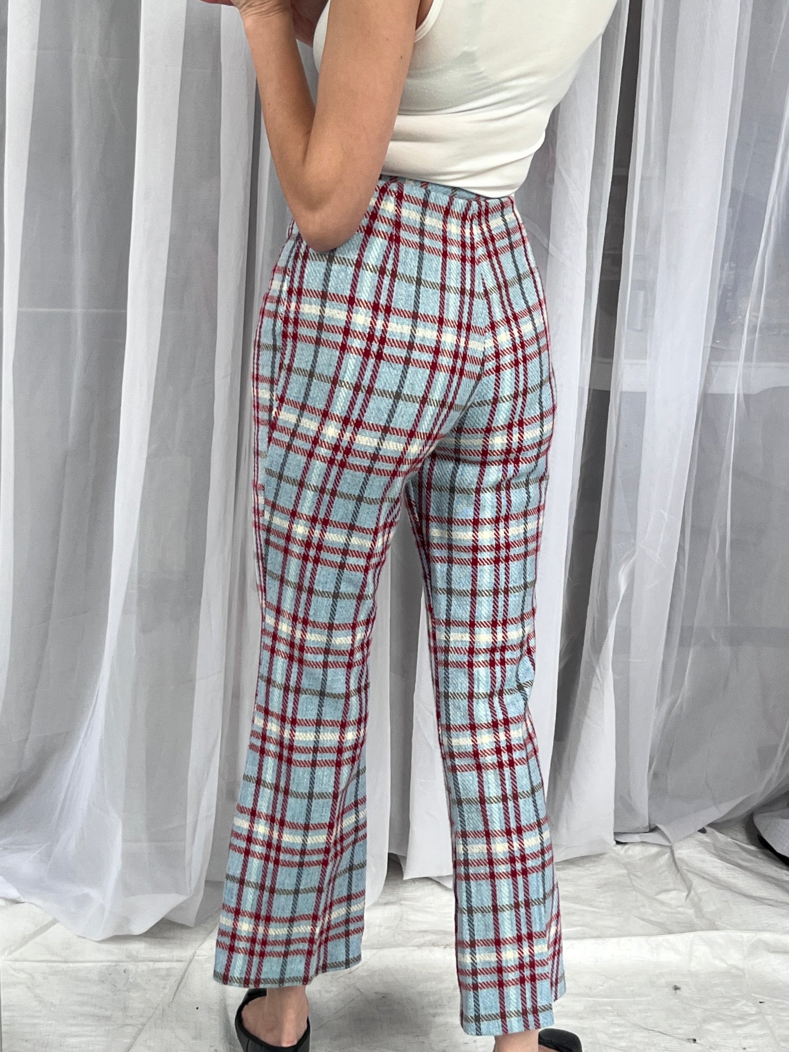 Blue & Red Plaid Pant