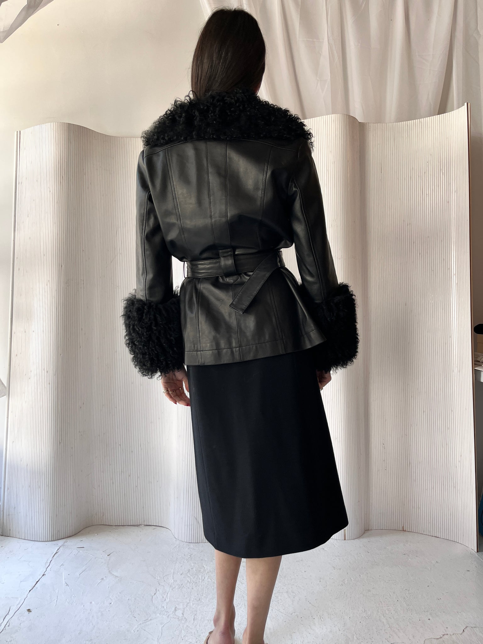 Saks Potts Shorty Shearling Jacket