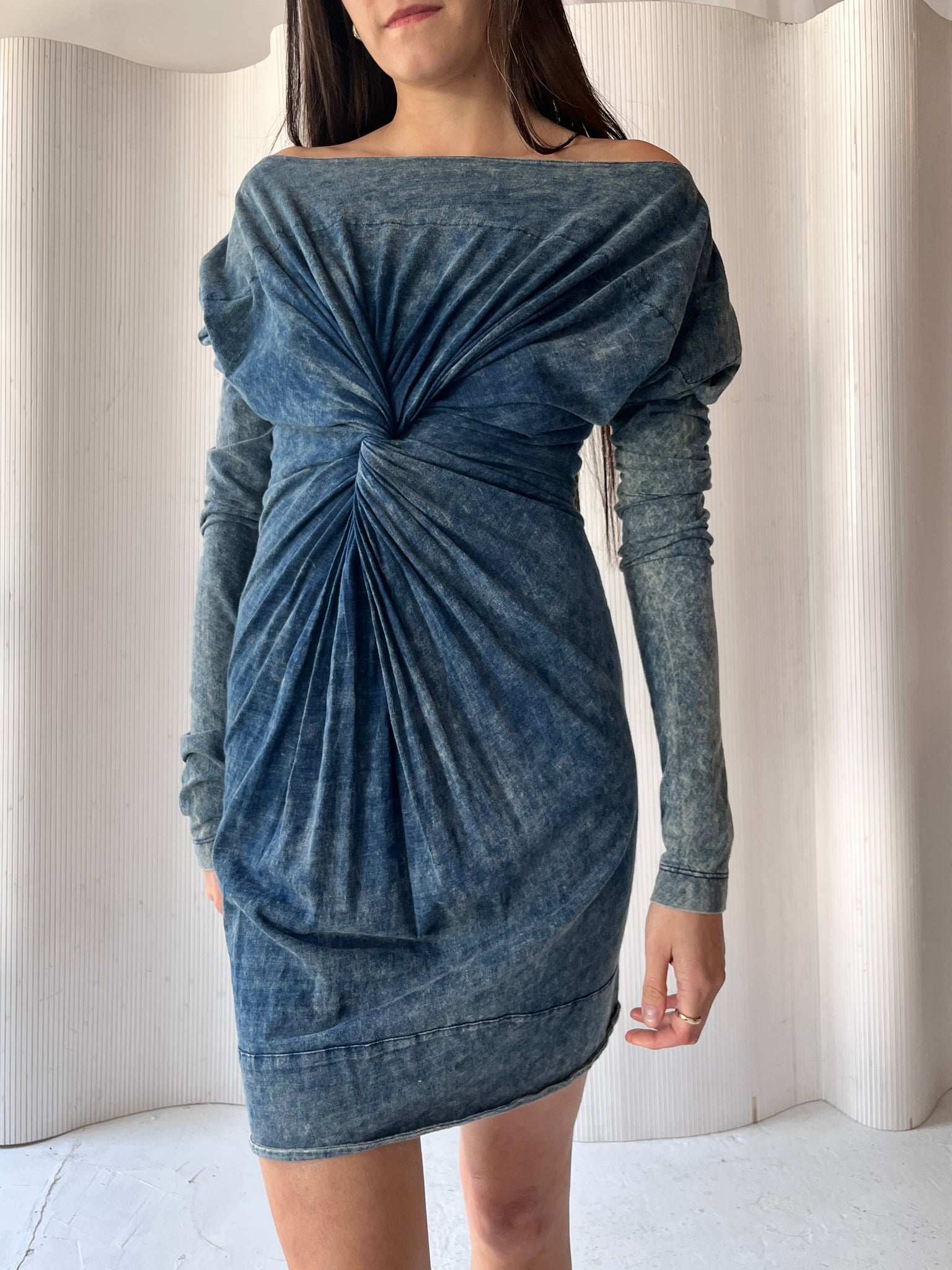 Diesel 2000s Blue Scrunched Dress