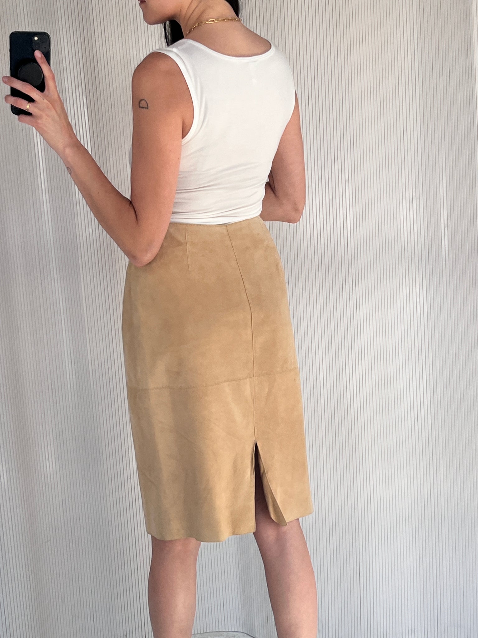 Brooks Brothers Tan Suede Skirt