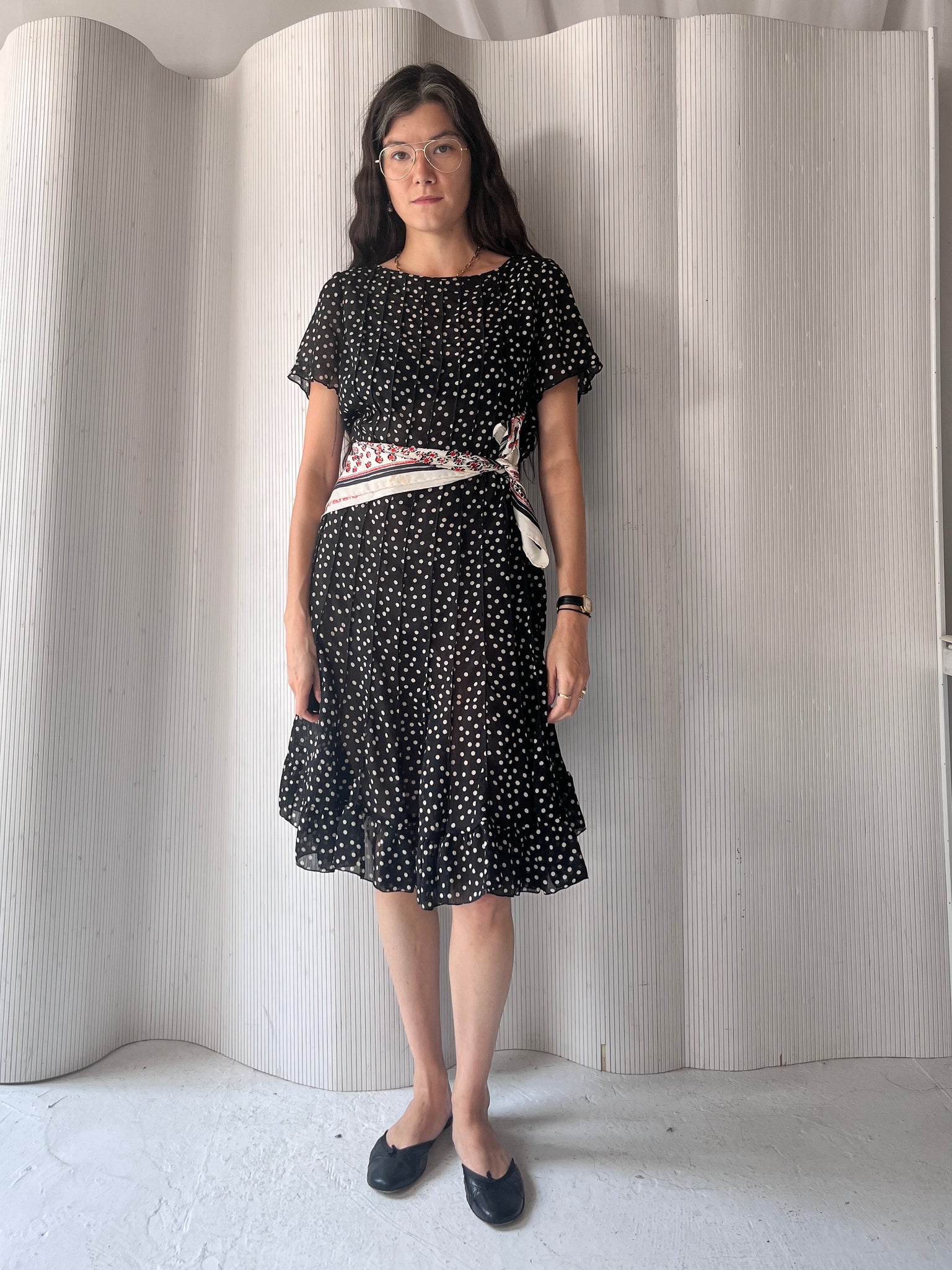 Polka dot sheer dress