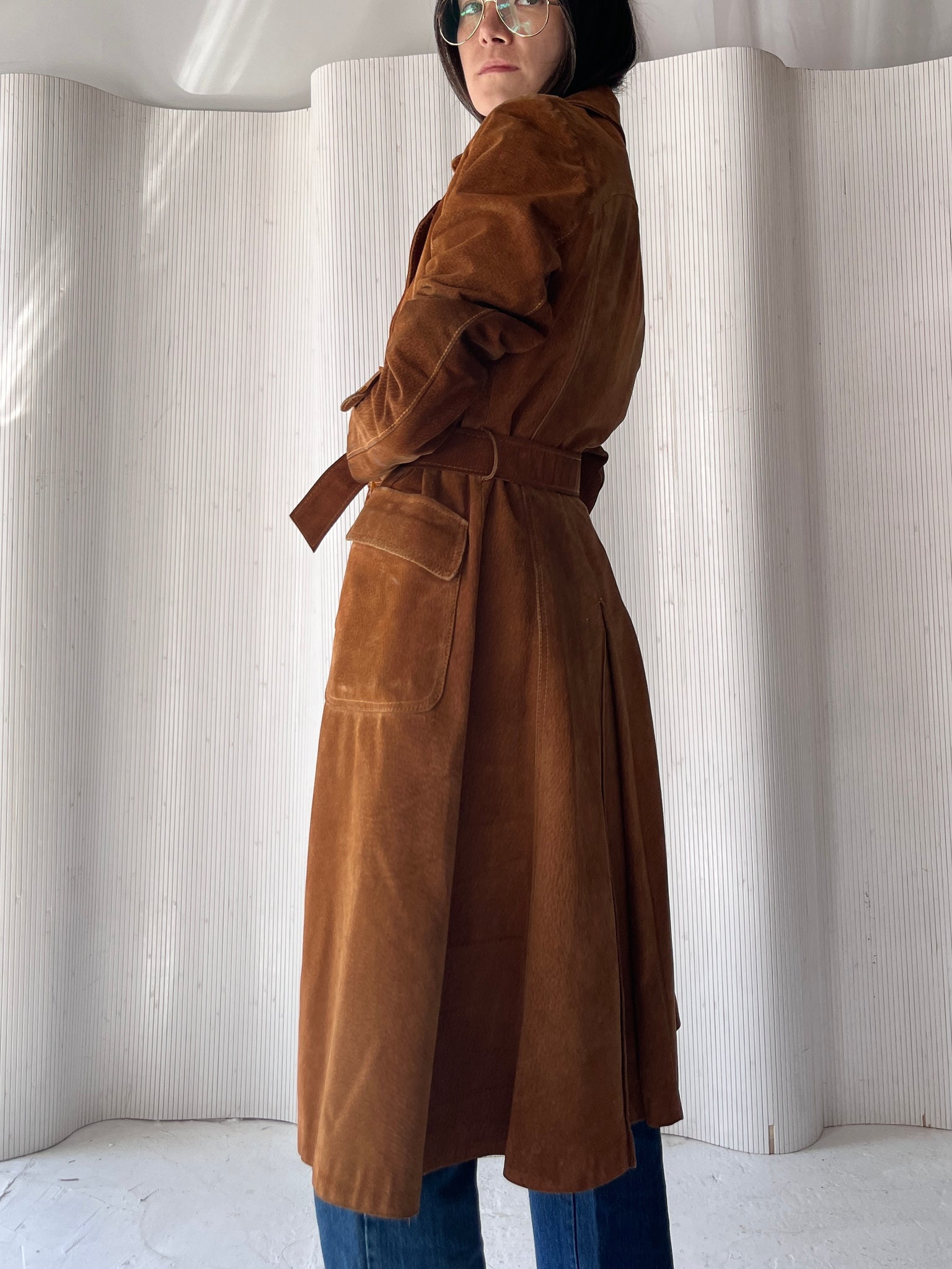 Suede Trench Coat