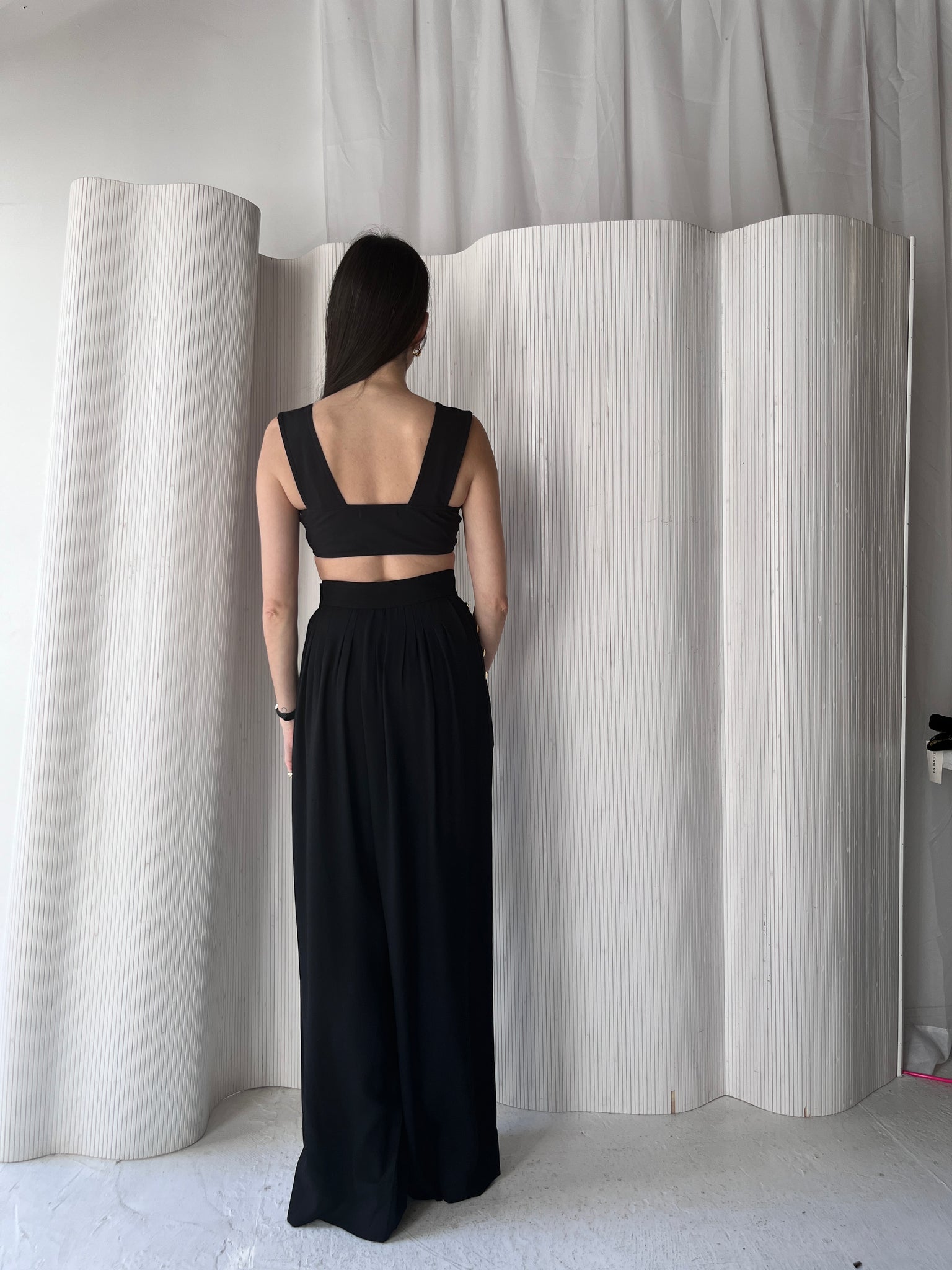 YSL crepe wide leg pants