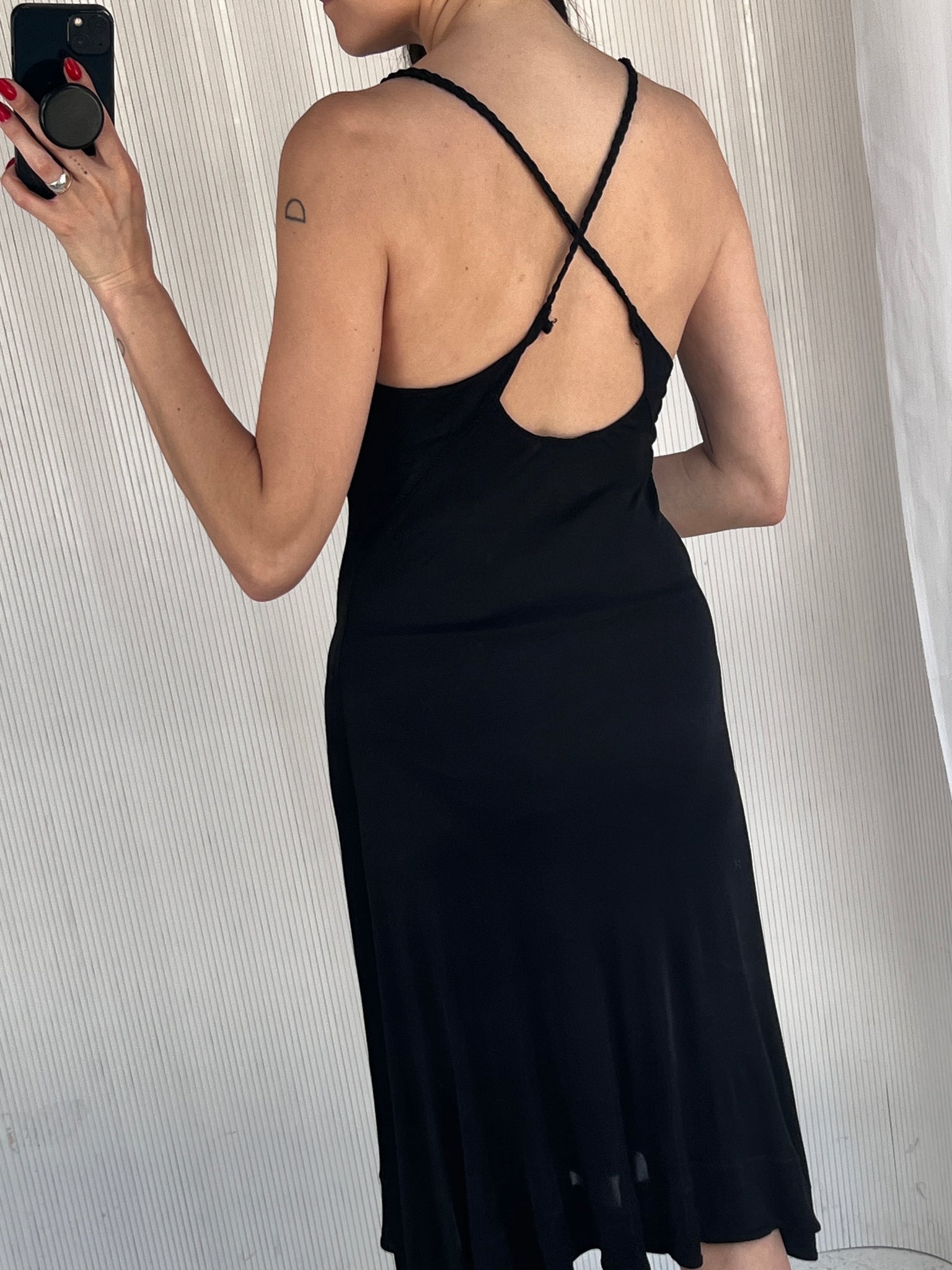 Cavalli black stretch knit dress