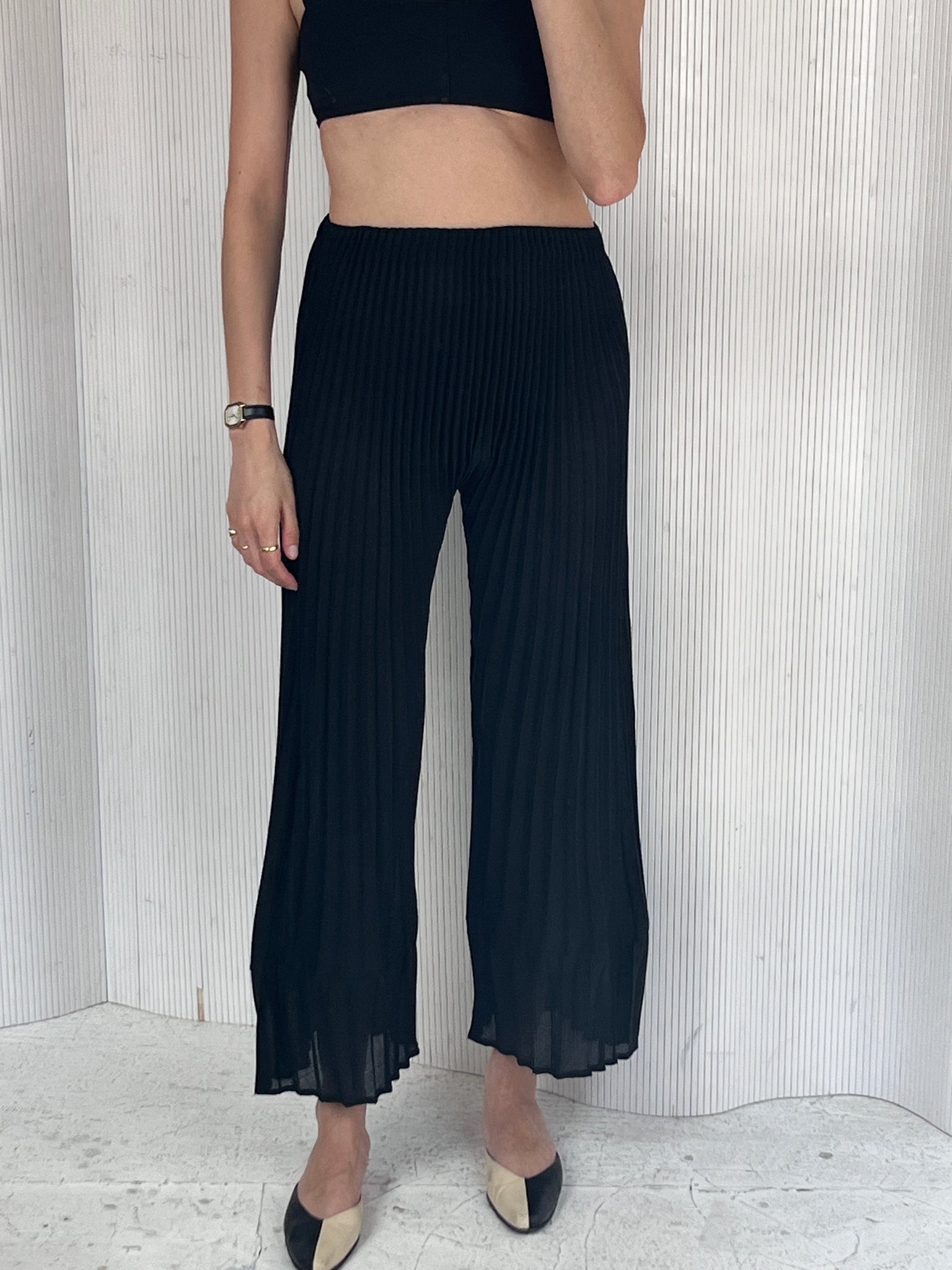 Issey Miyake Black Pleated Pant