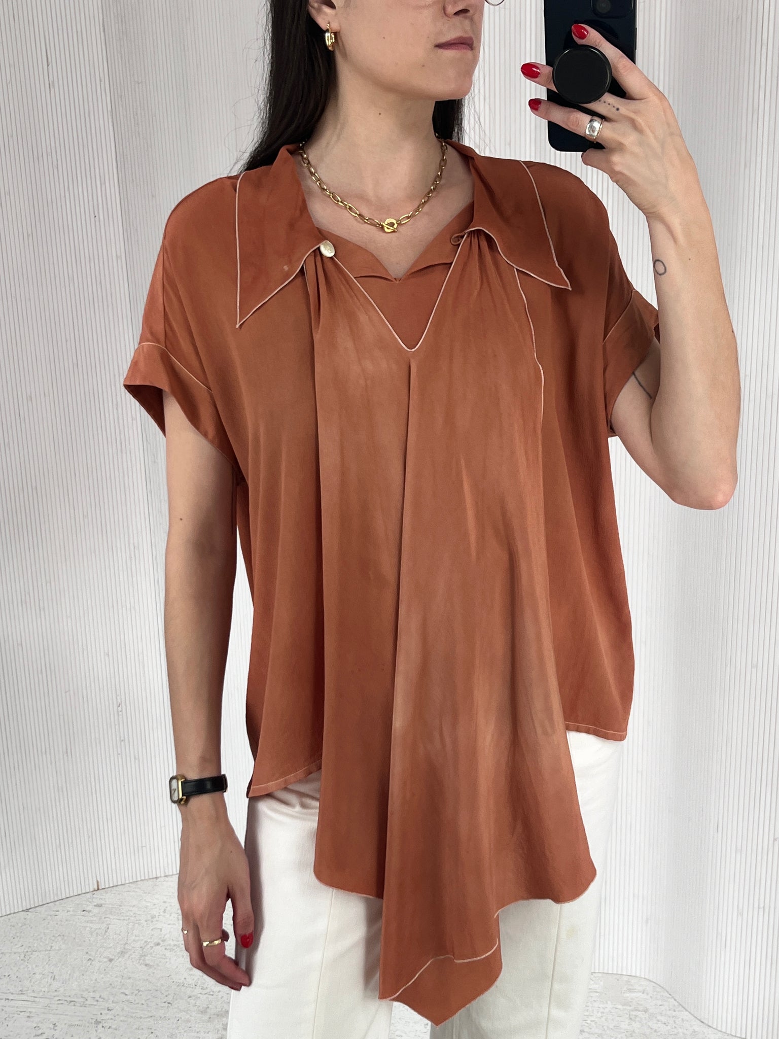 70's / 80's Karl Era Chloe Overdyed Silk Sash Top