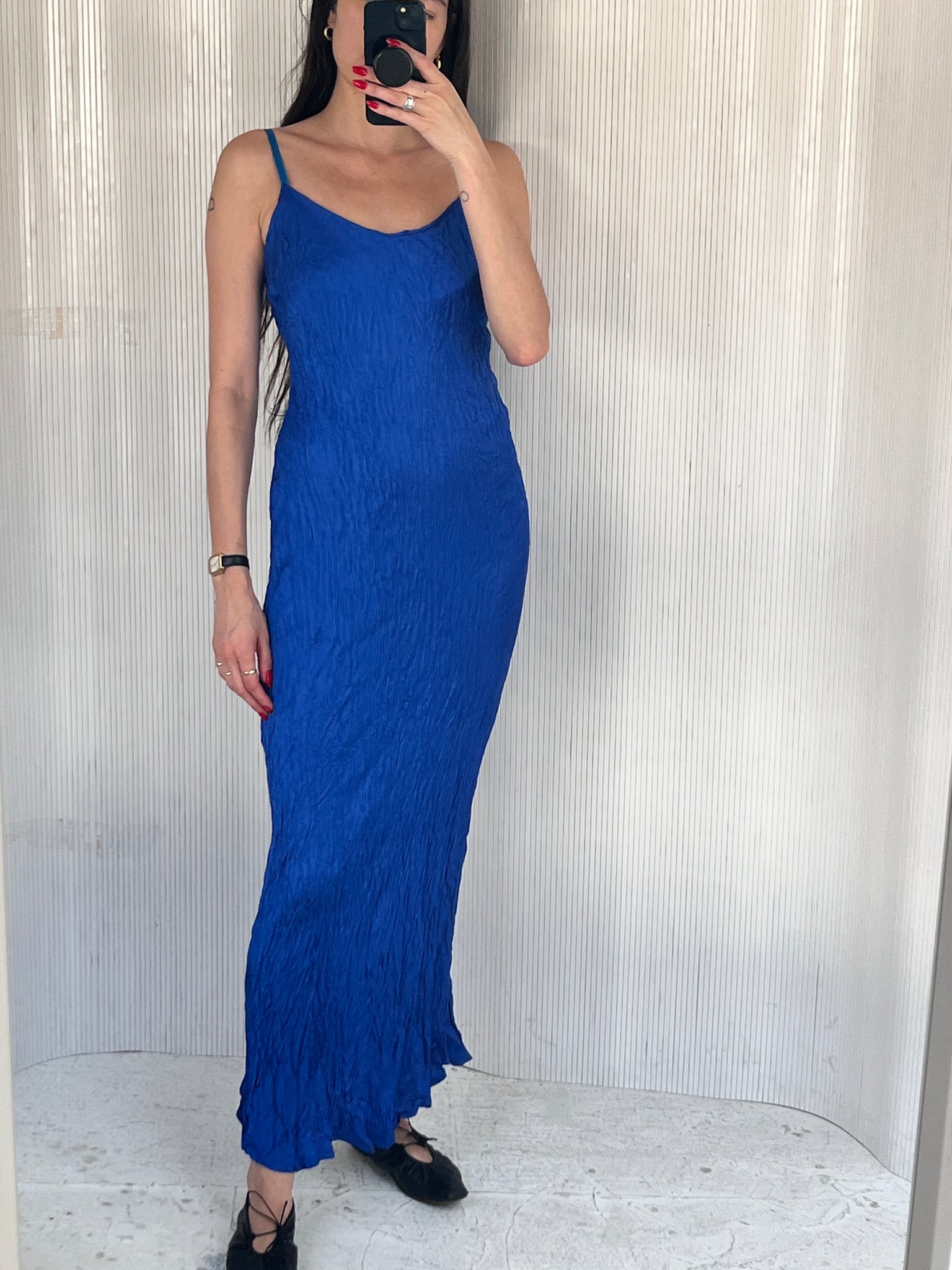 Floreiza Cobalt Plisse dress