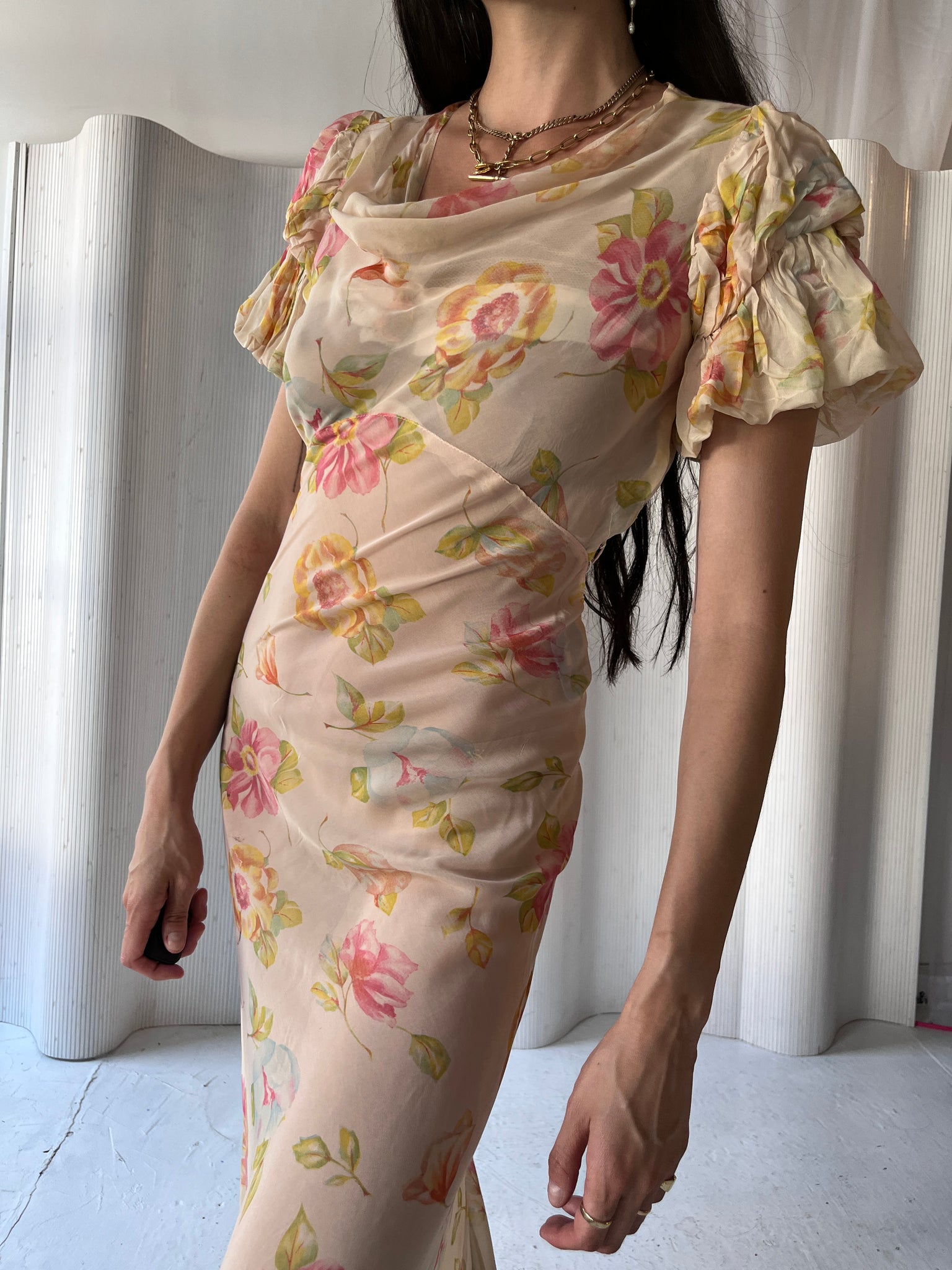 Floral sheer maxi dress