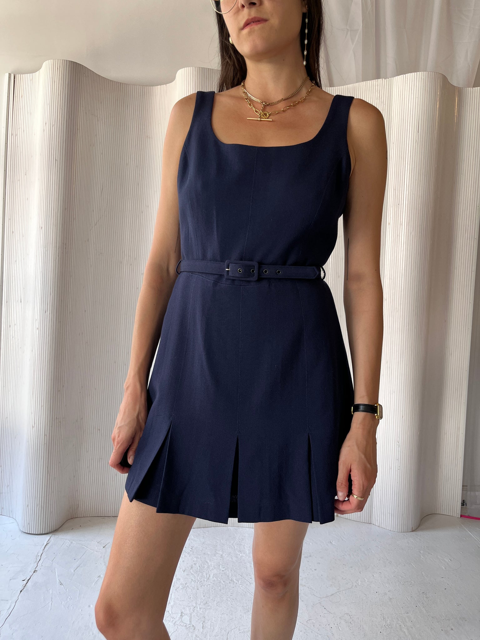 Vintage Bebe navy wool dress