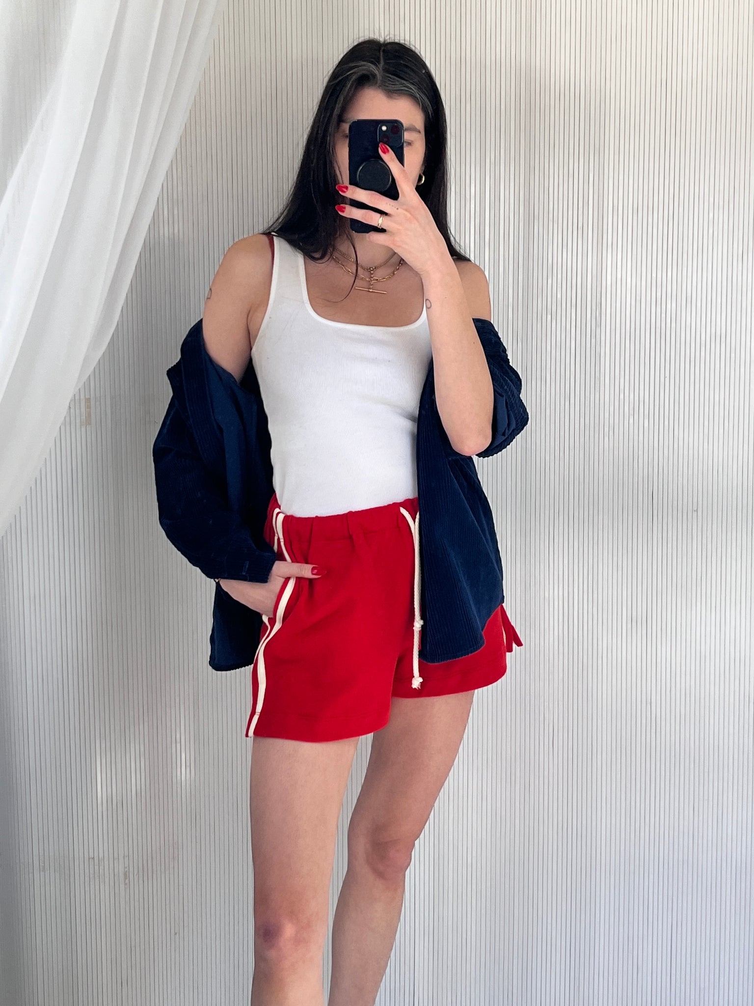 Donni red shorts