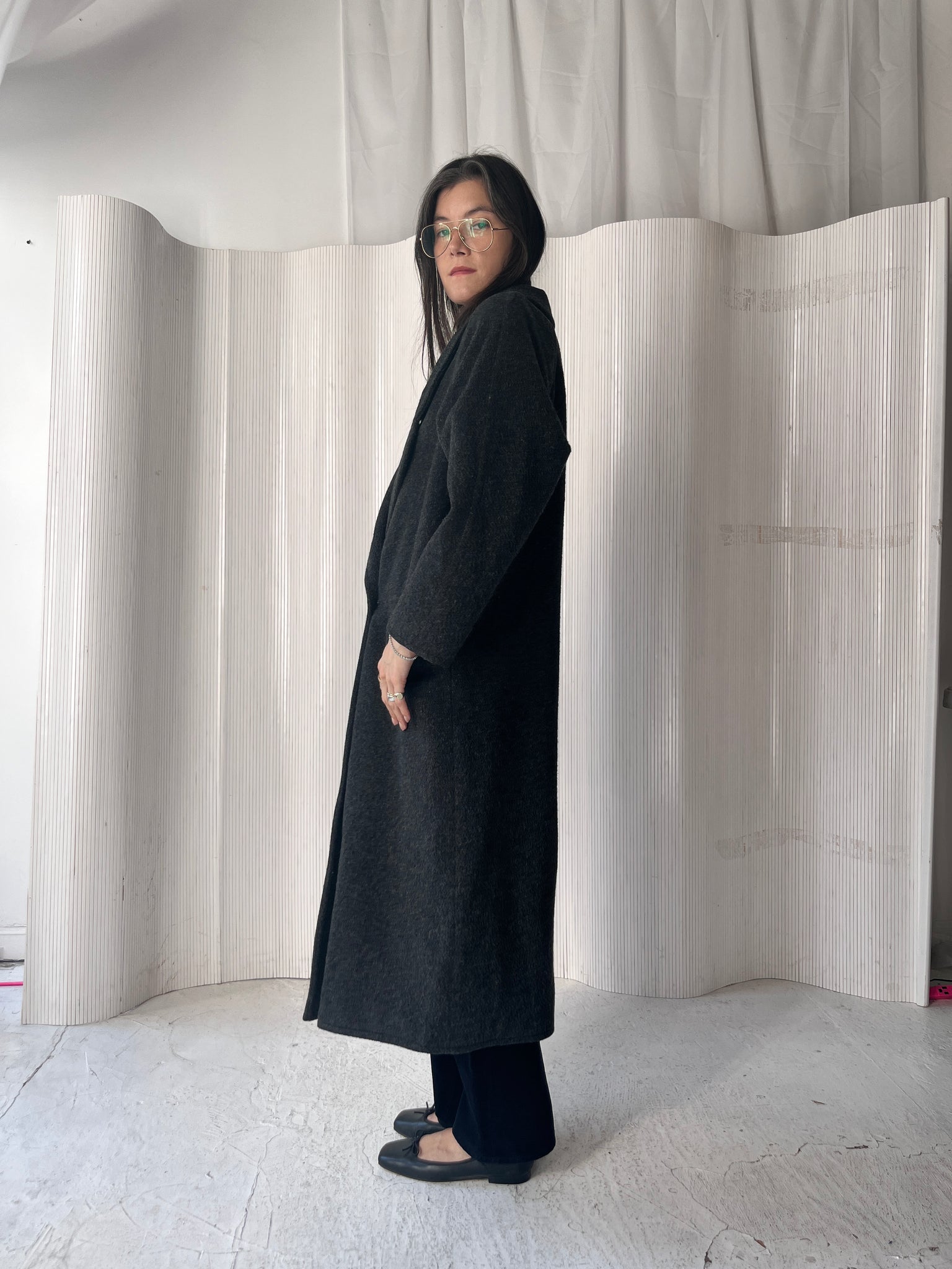 Charcoal Melange Wool Coat