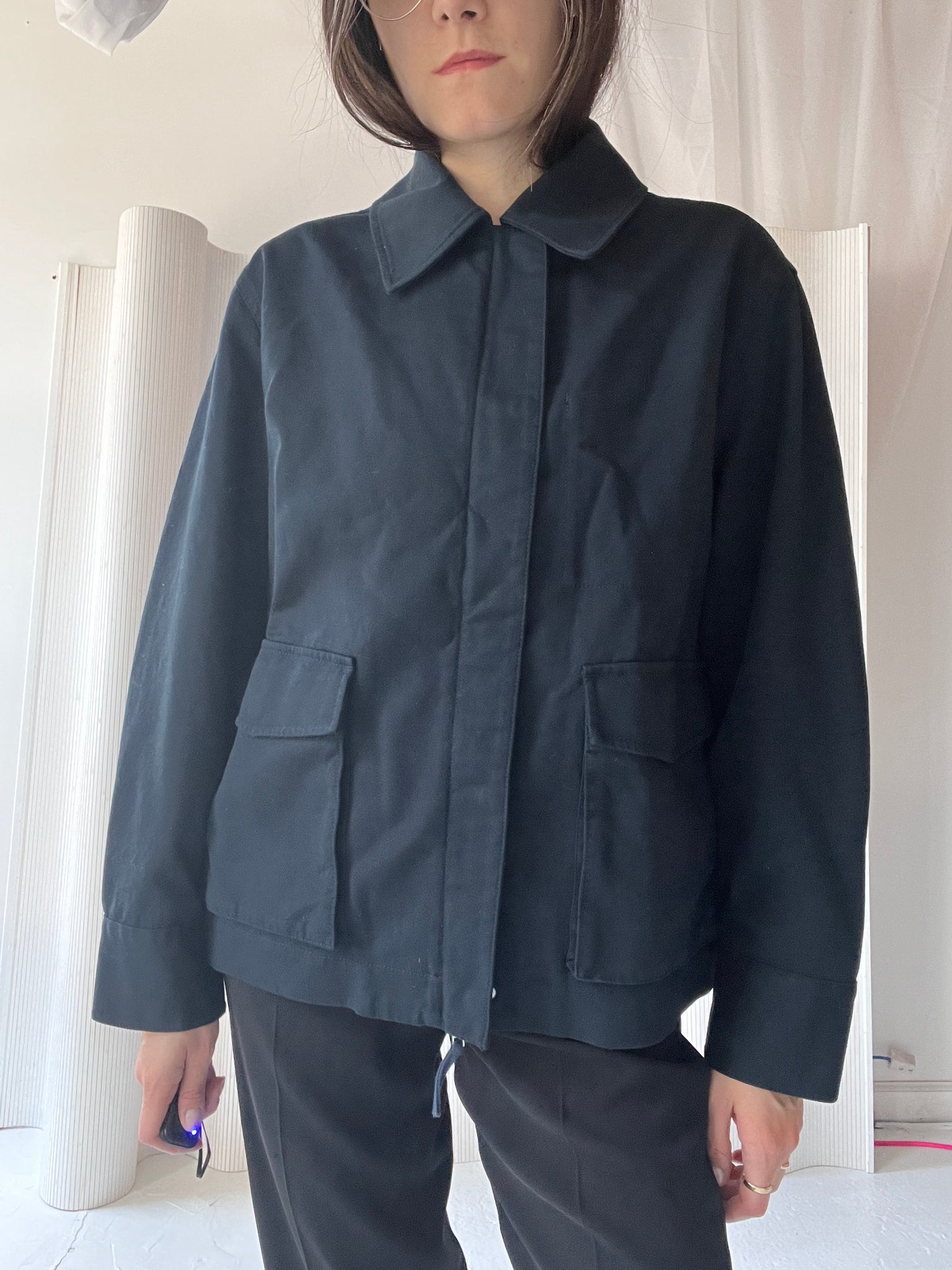 cotton navy workwear jacket