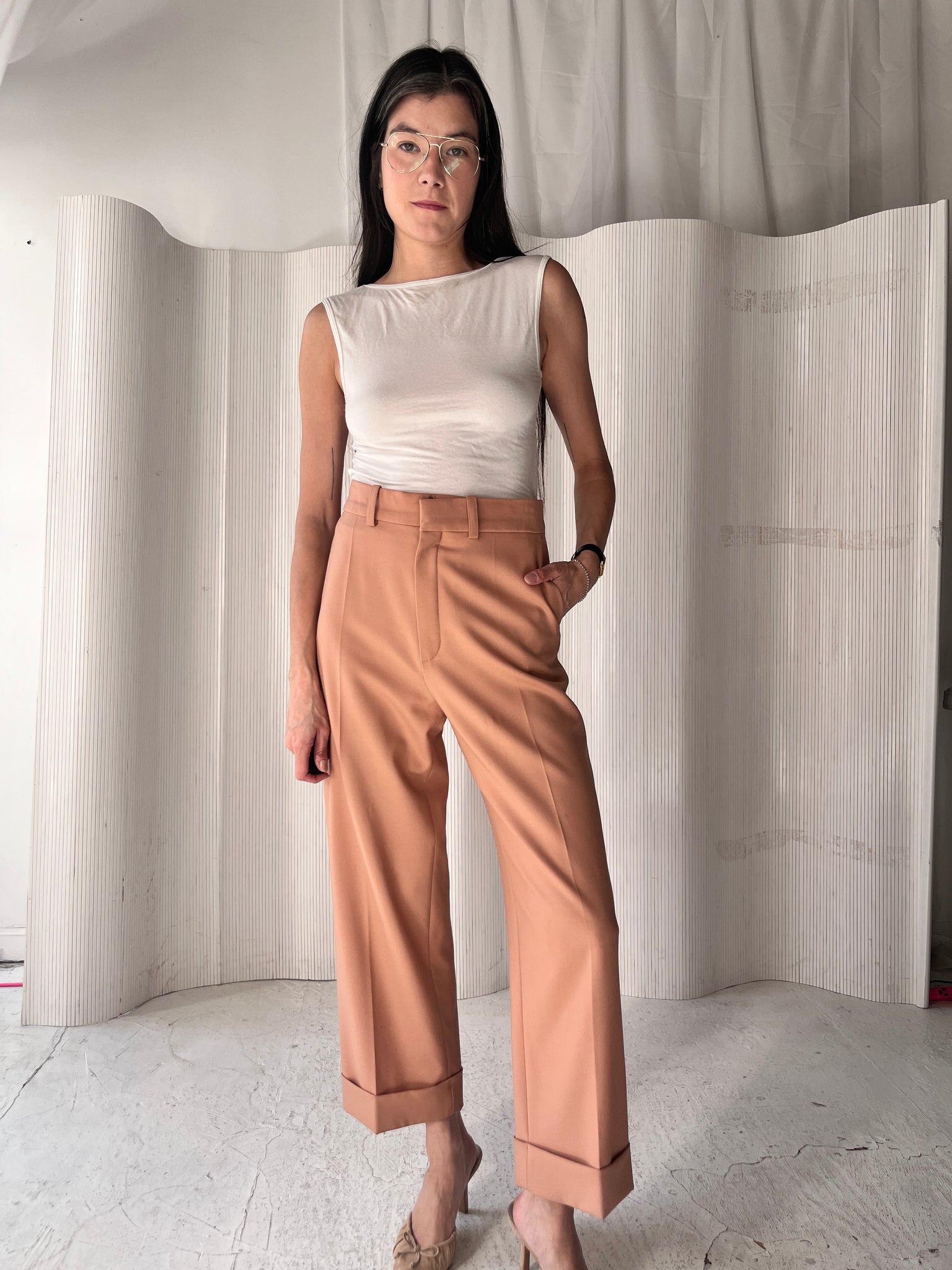 Chloe Rose Peach Trousers