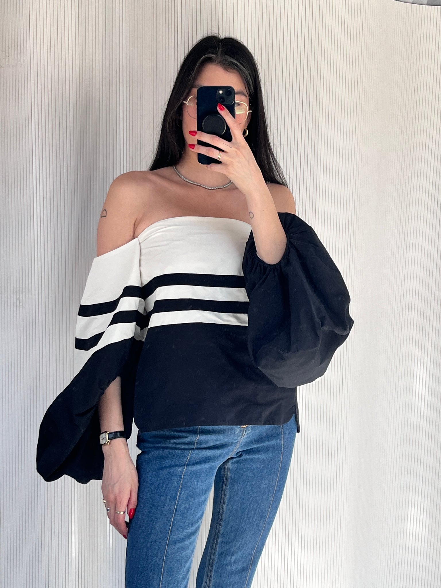 Rosie Assouline black and white top