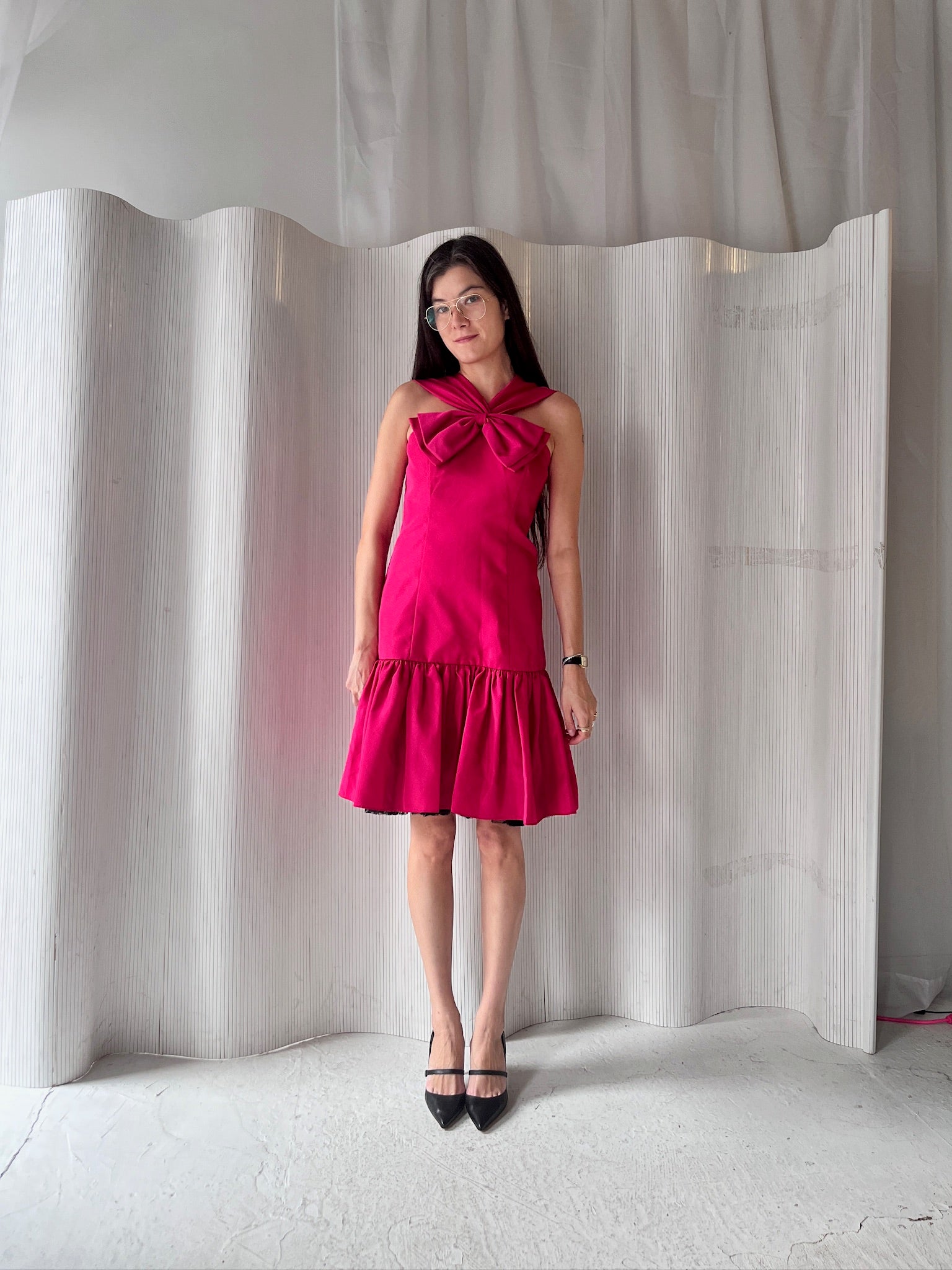 Fuchsia Bow Party Dress