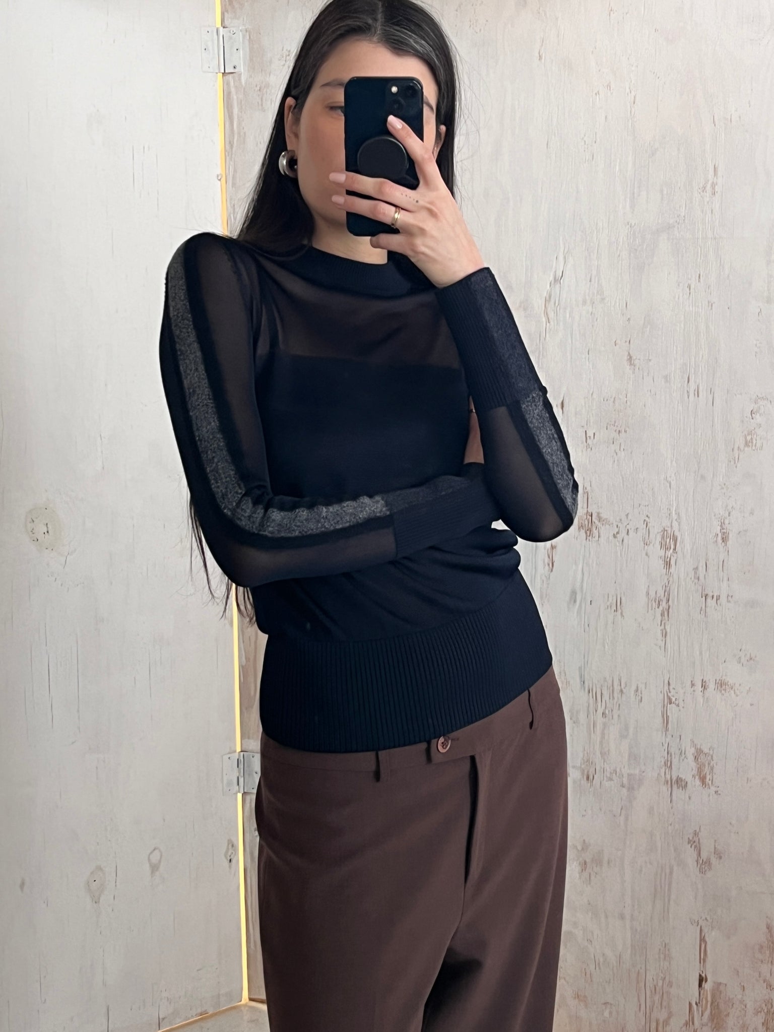 SPORTMAX Mesh Crewneck Sweater