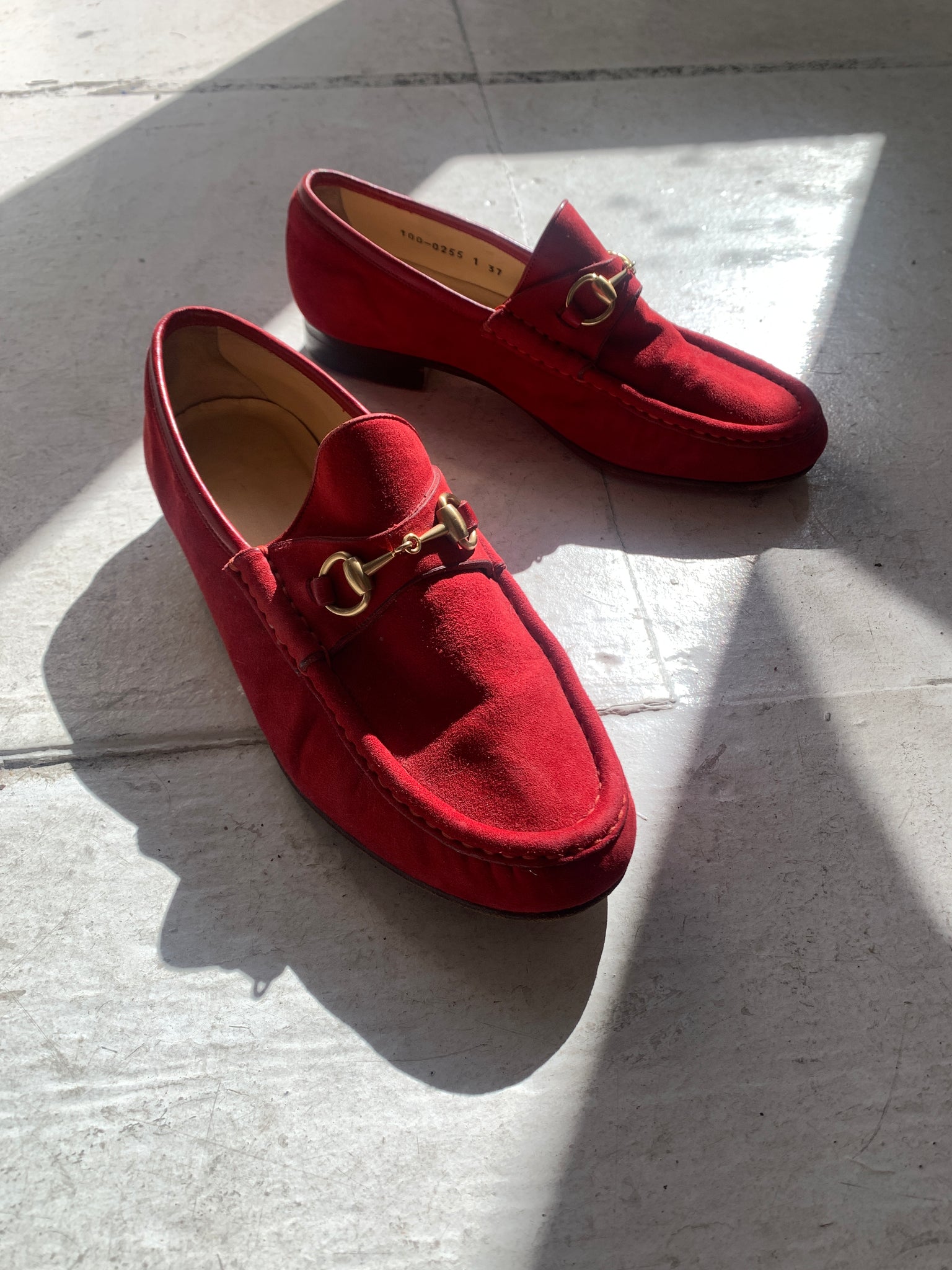 Gucci Red Suede Loafer