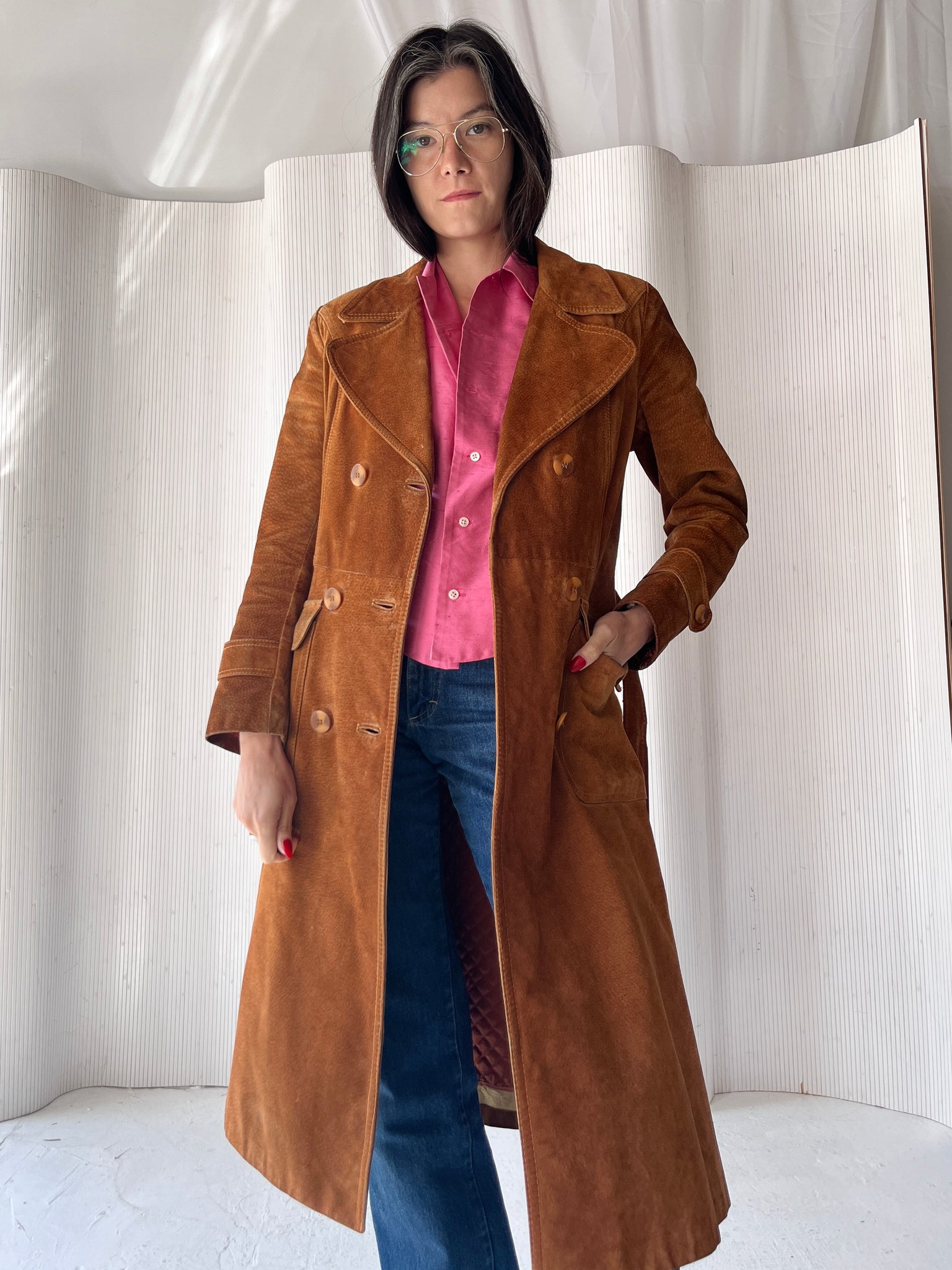 Suede Trench Coat