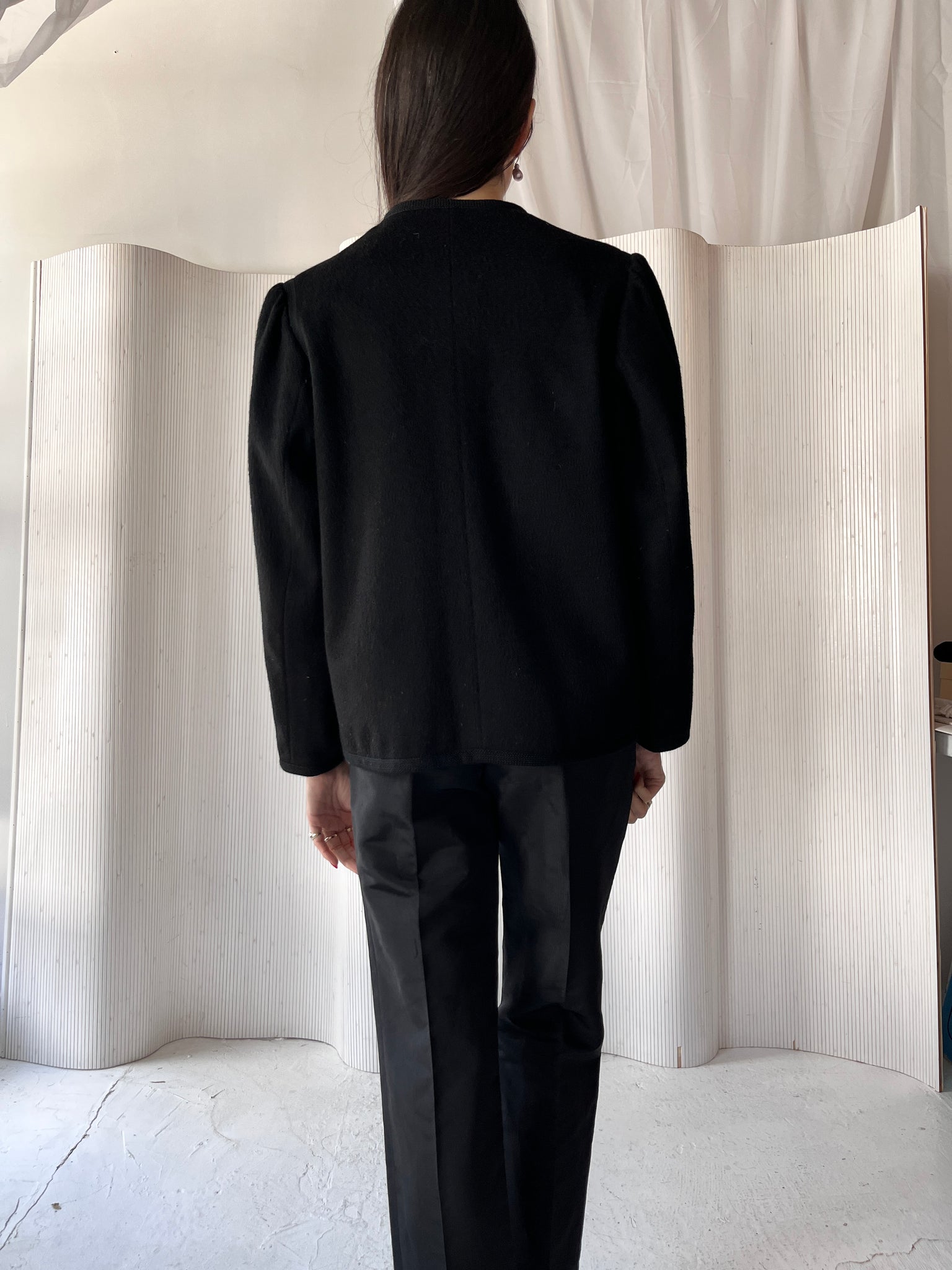 Saint Laurent Rive Gauche Black Wool Jacket