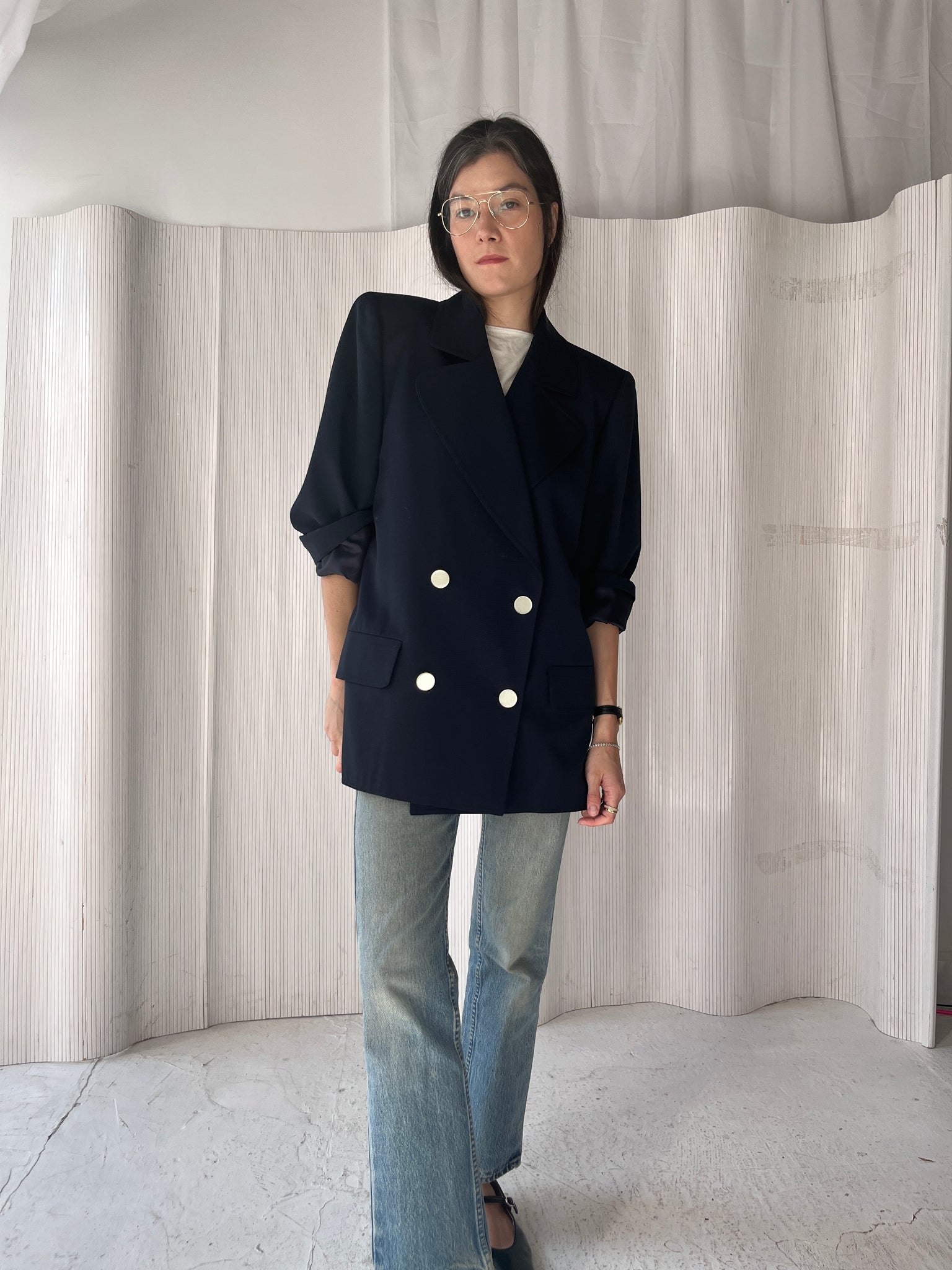 Valentino navy trapeze jacket