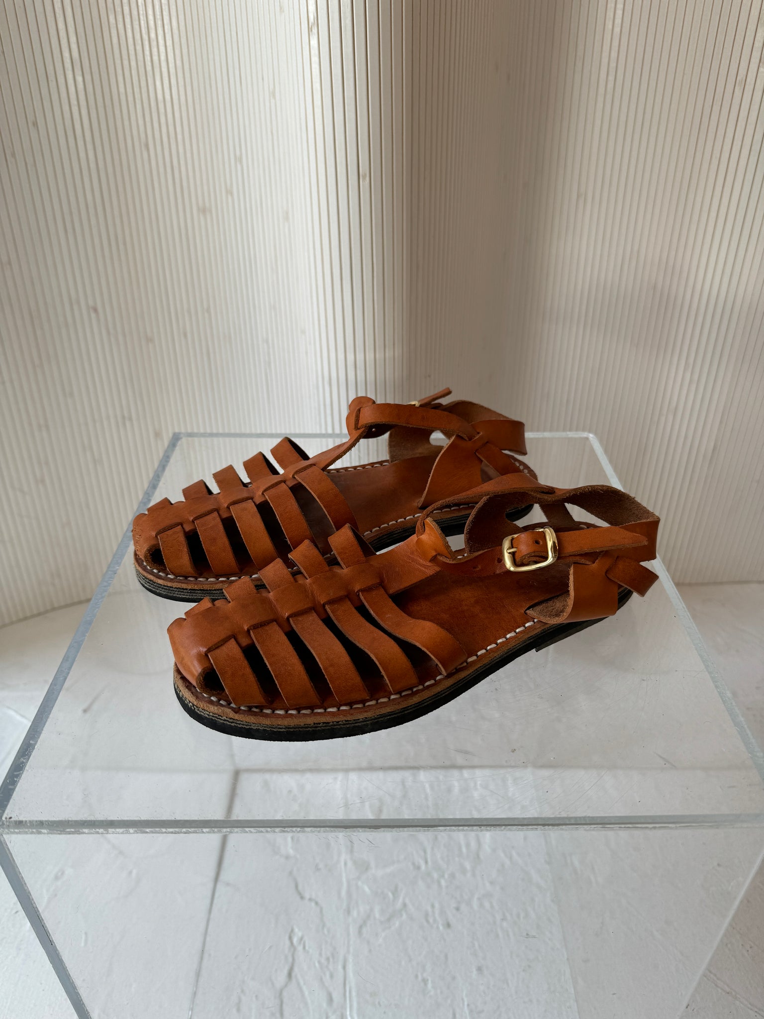 Handmade brown leather sandal