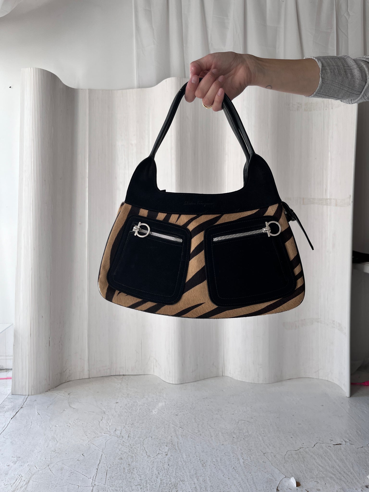 Ferragamo Pony Hair Gancini Bag