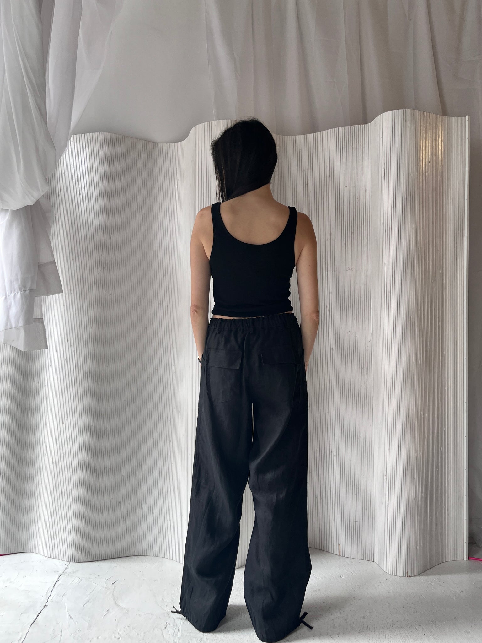 Faithful black linen pant