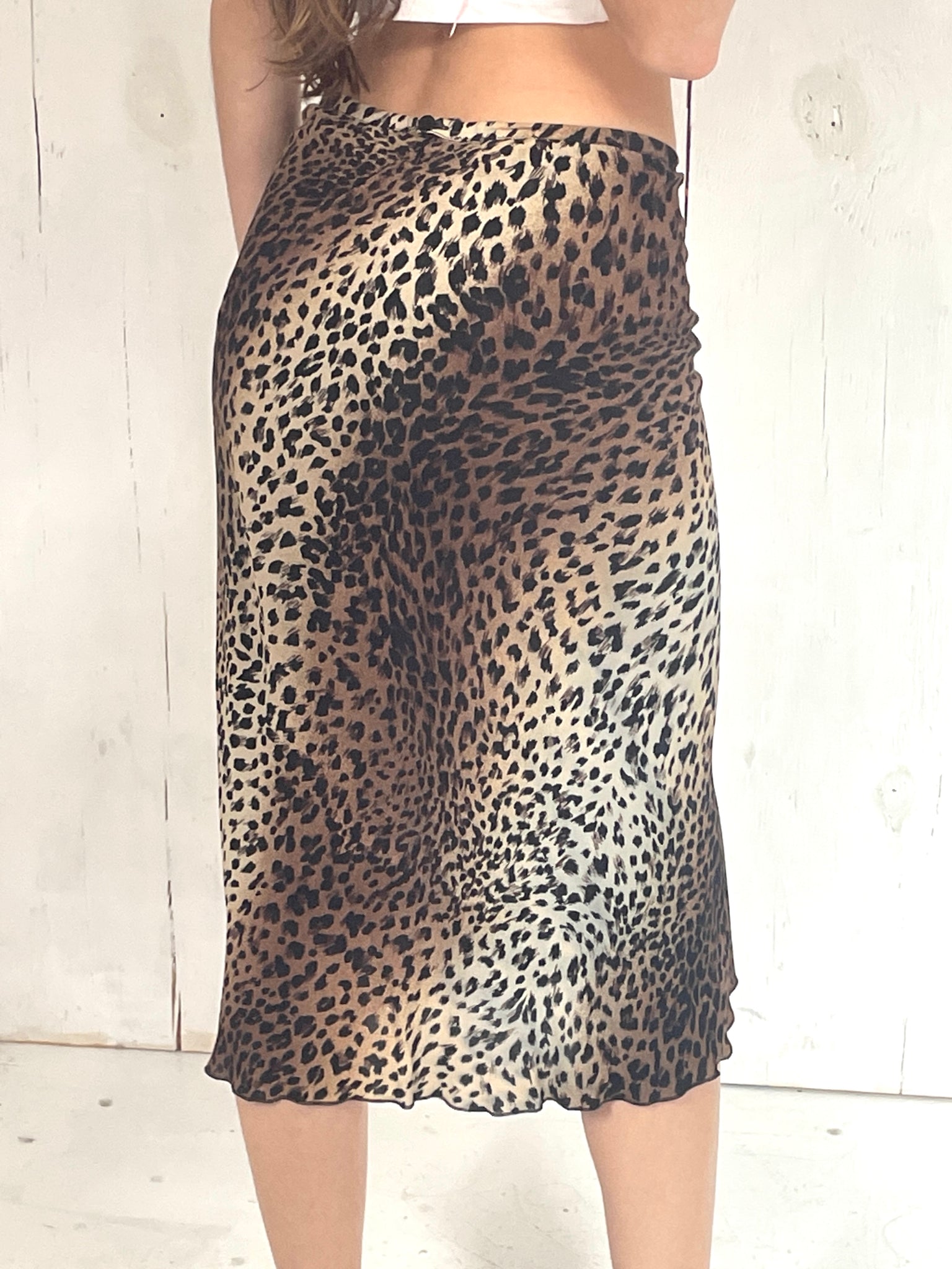 Moschino Leopard Midi Skirt