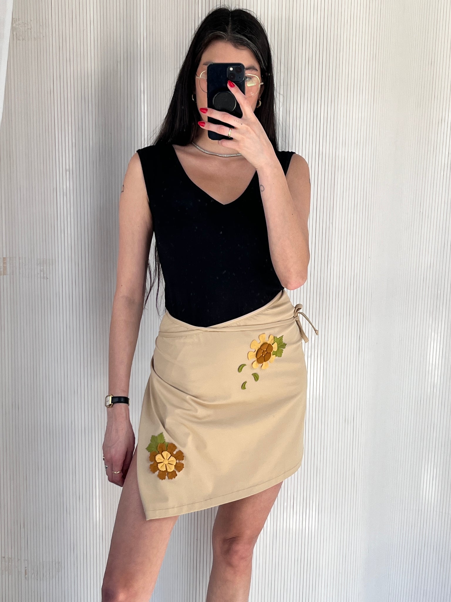 Fendi 3-D Floral Skirt