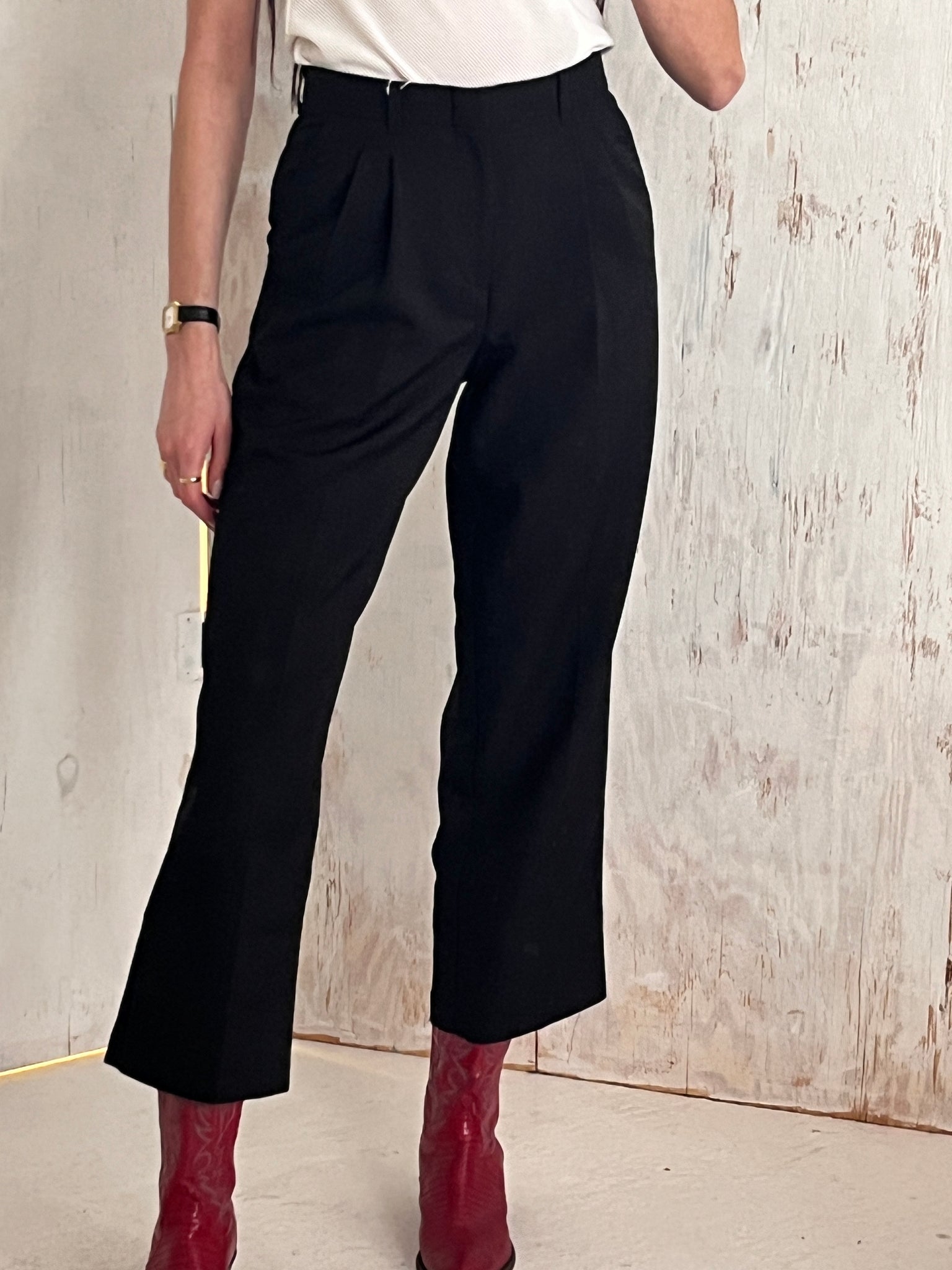 Pleated Black Trousers