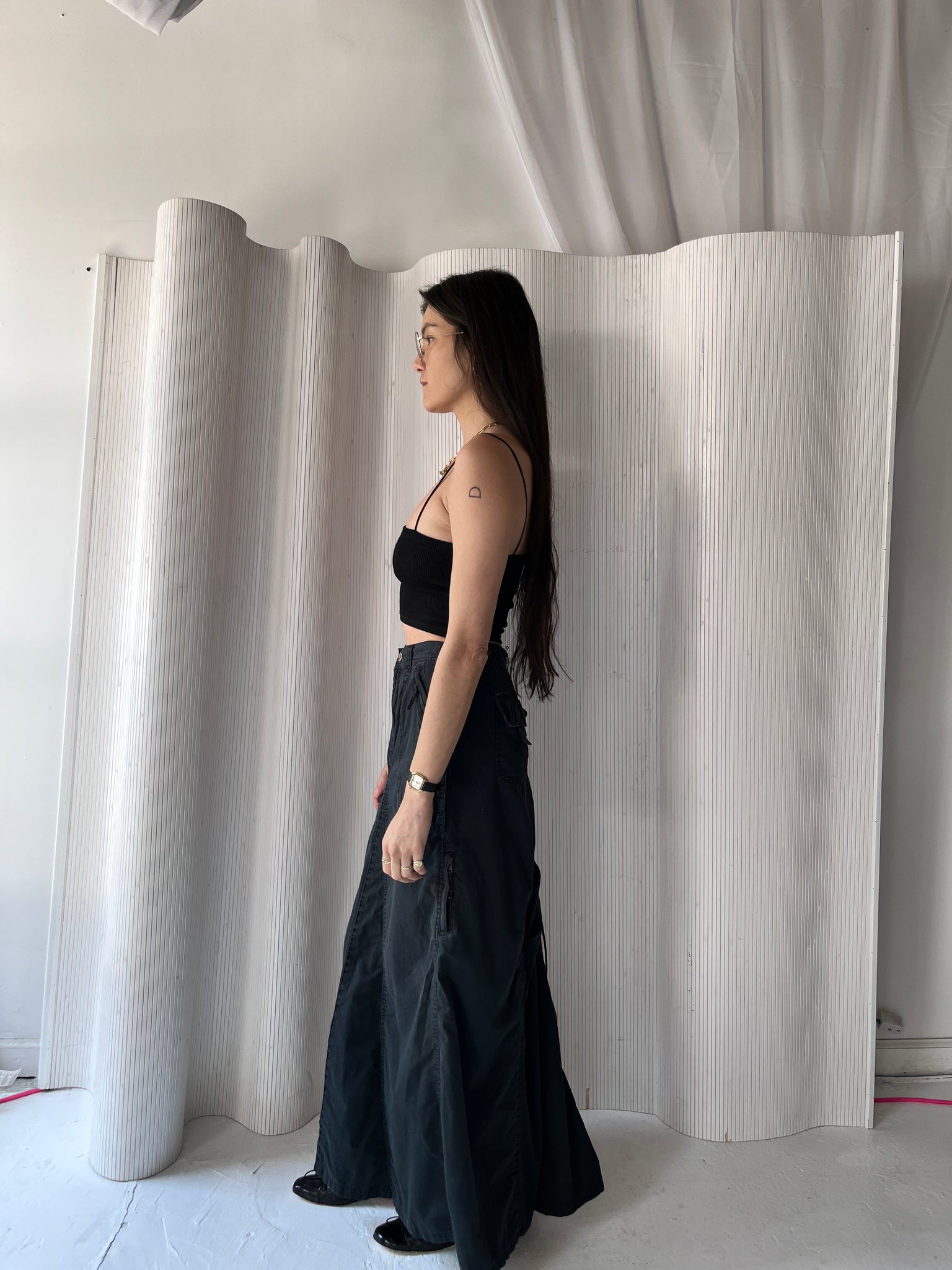 2000s Ralph Lauren cargo maxi skirt