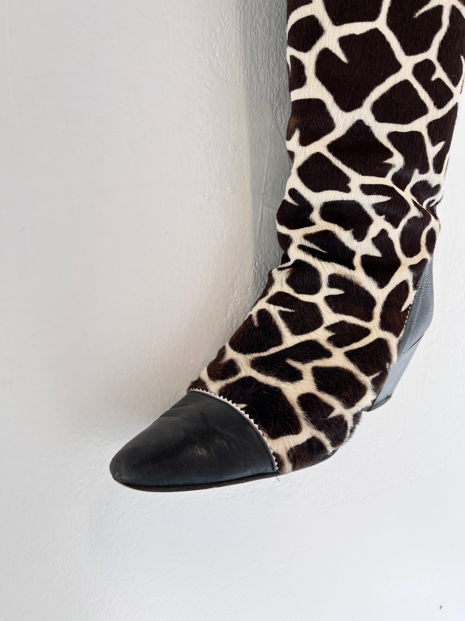 Giraffe Print pony hair boot