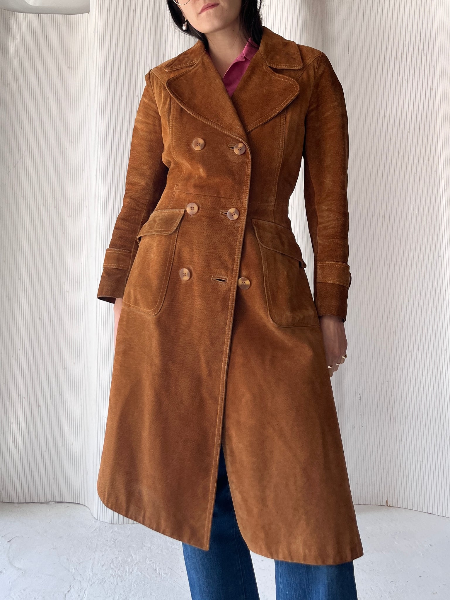 Suede Trench Coat