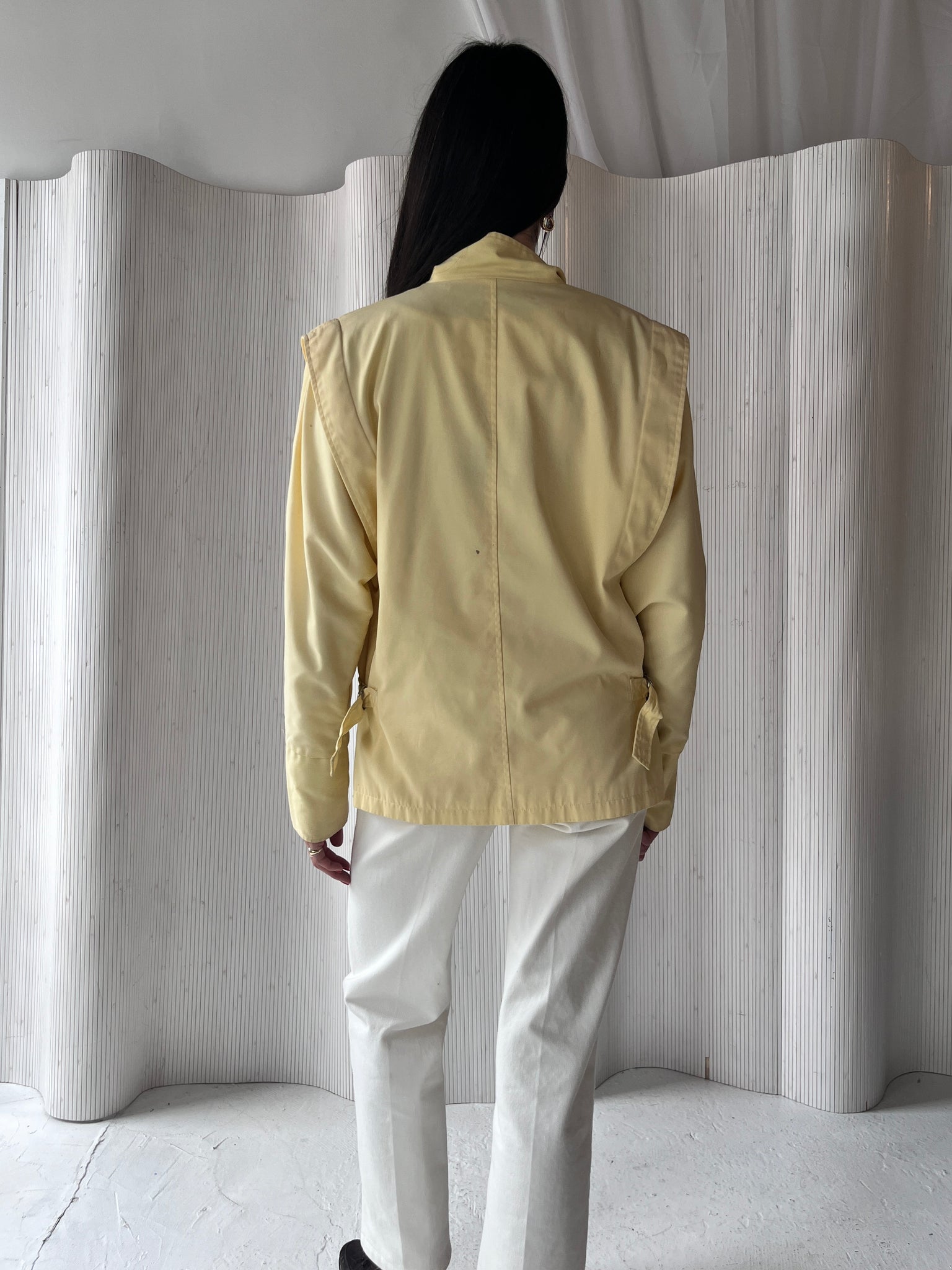 Yellow Cotton moto jacket